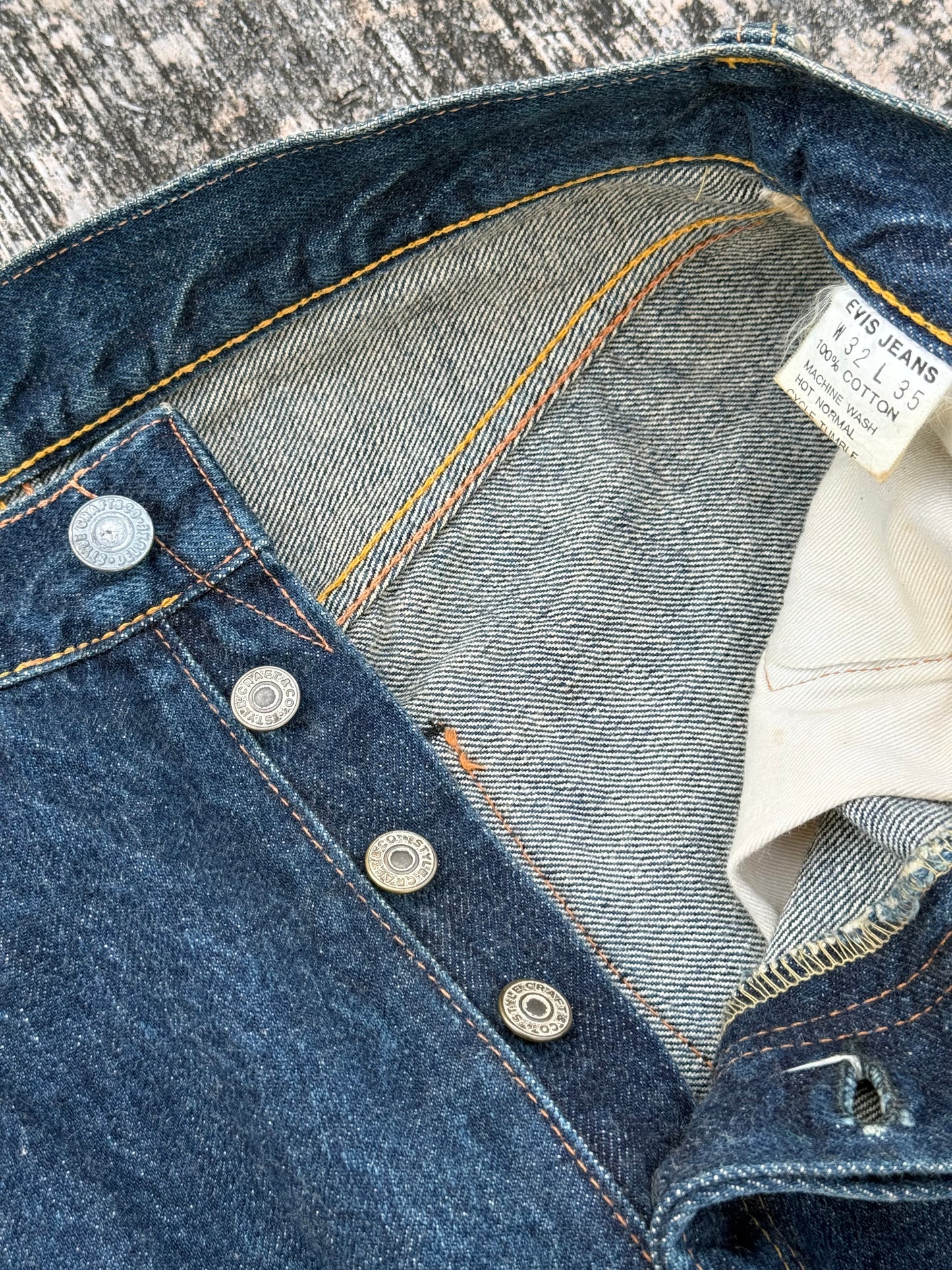 Vintage Evis Lot 2501R XX Selvedge Jeans Made In Japan (Pre-Evisu Era)