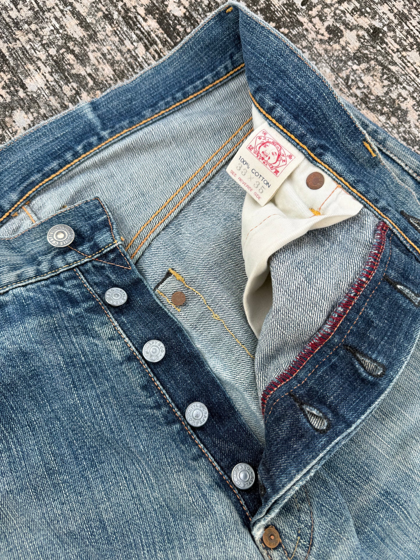 Vintage Evisu Japan Jeans Made In Japan – Heavy Fade & Distressed