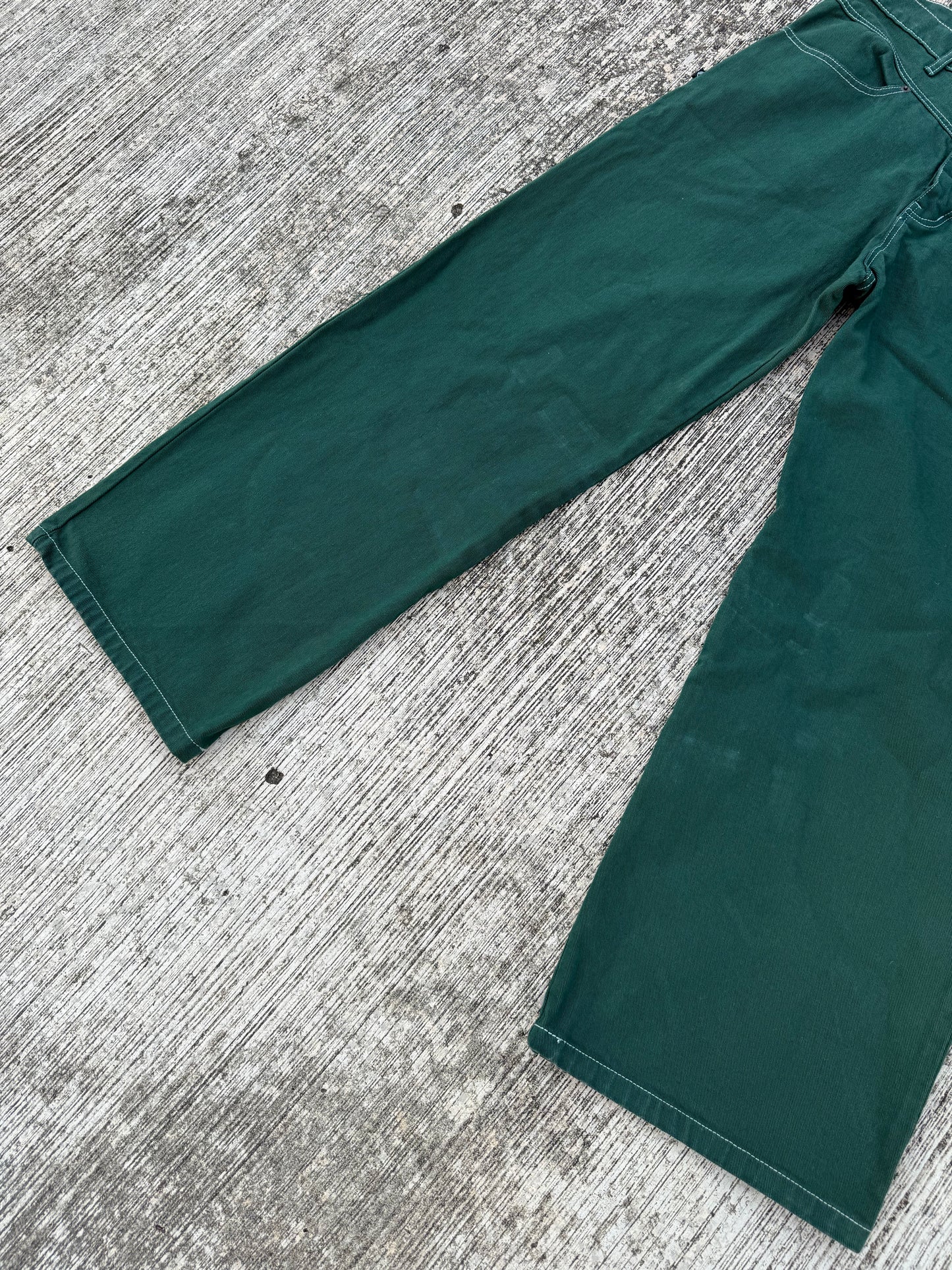 Vintage Airwalk Green Denim Pants Made In Usa (1990s Skate Era)