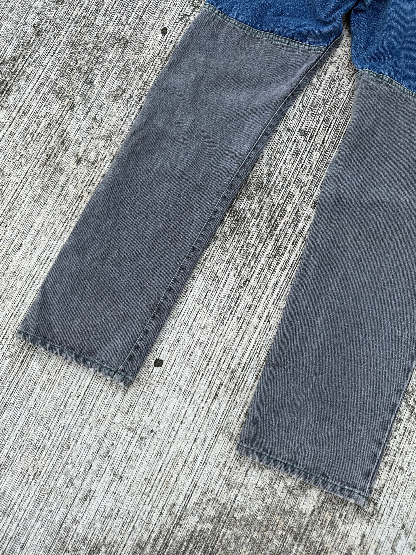 Vintage Cross Colours Patchwork Contrast Panel Jeans (1990s Hip-Hop Streetwear)