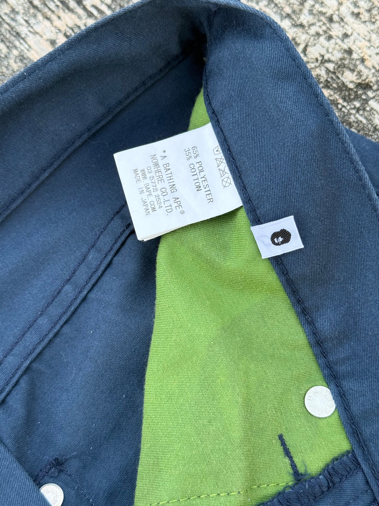BAPE “Ape Shall Never Kill Ape” Navy Work Pants (Made in Japan, 2000s)