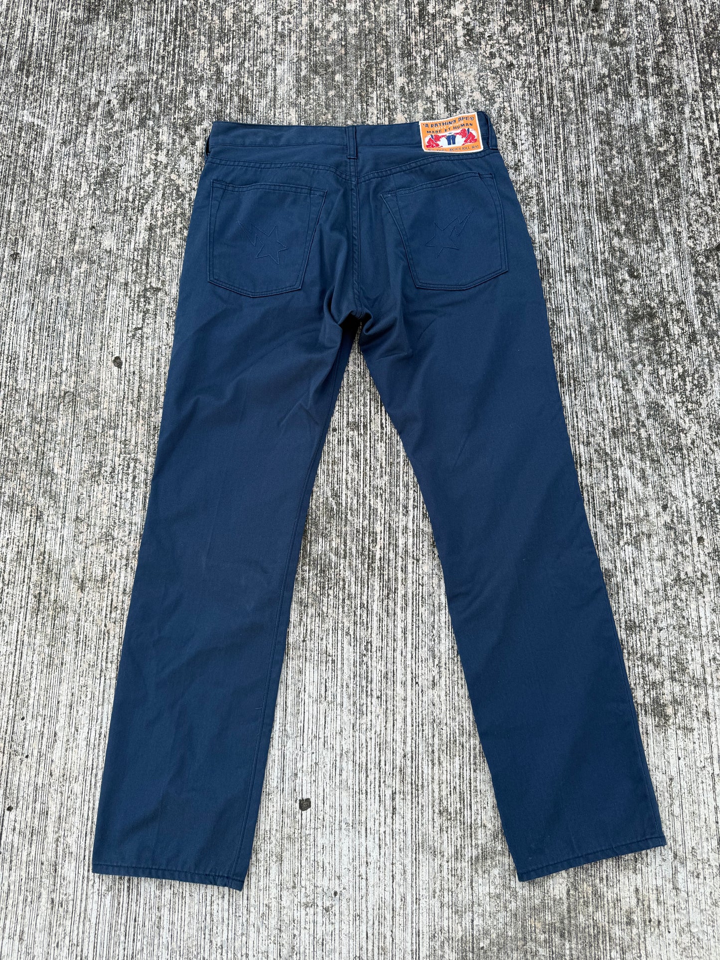 BAPE “Ape Shall Never Kill Ape” Navy Work Pants (Made in Japan, 2000s)