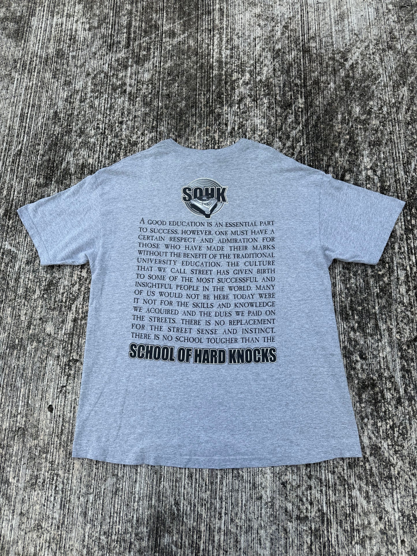 School of Hard Knocks DJ Turntable Tee (2000s Streetwear Hip-Hop)