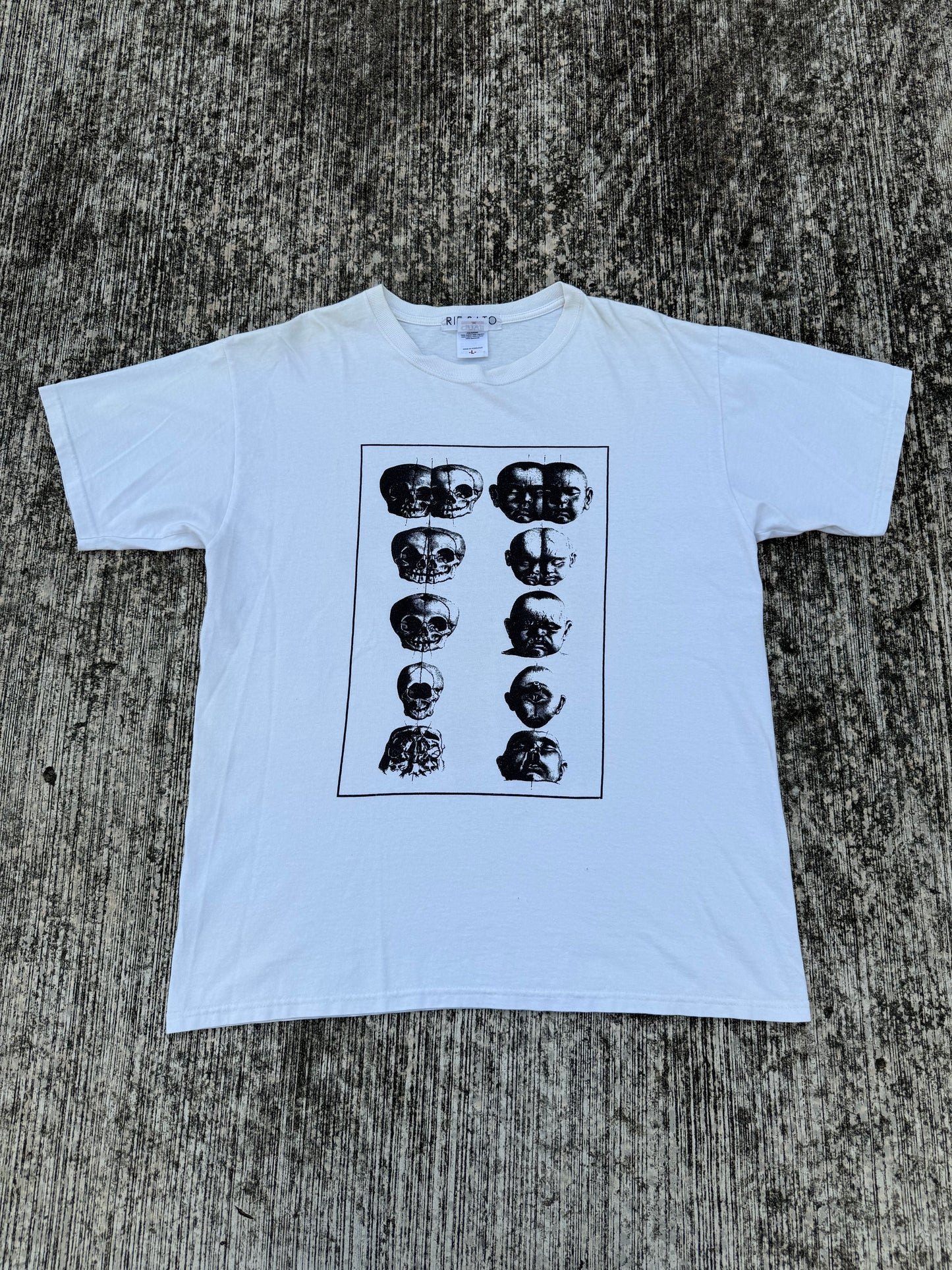 Vintage Rie Sato Paris Avant-Garde Anatomy Graphic Tee (2000s Art Fashion)