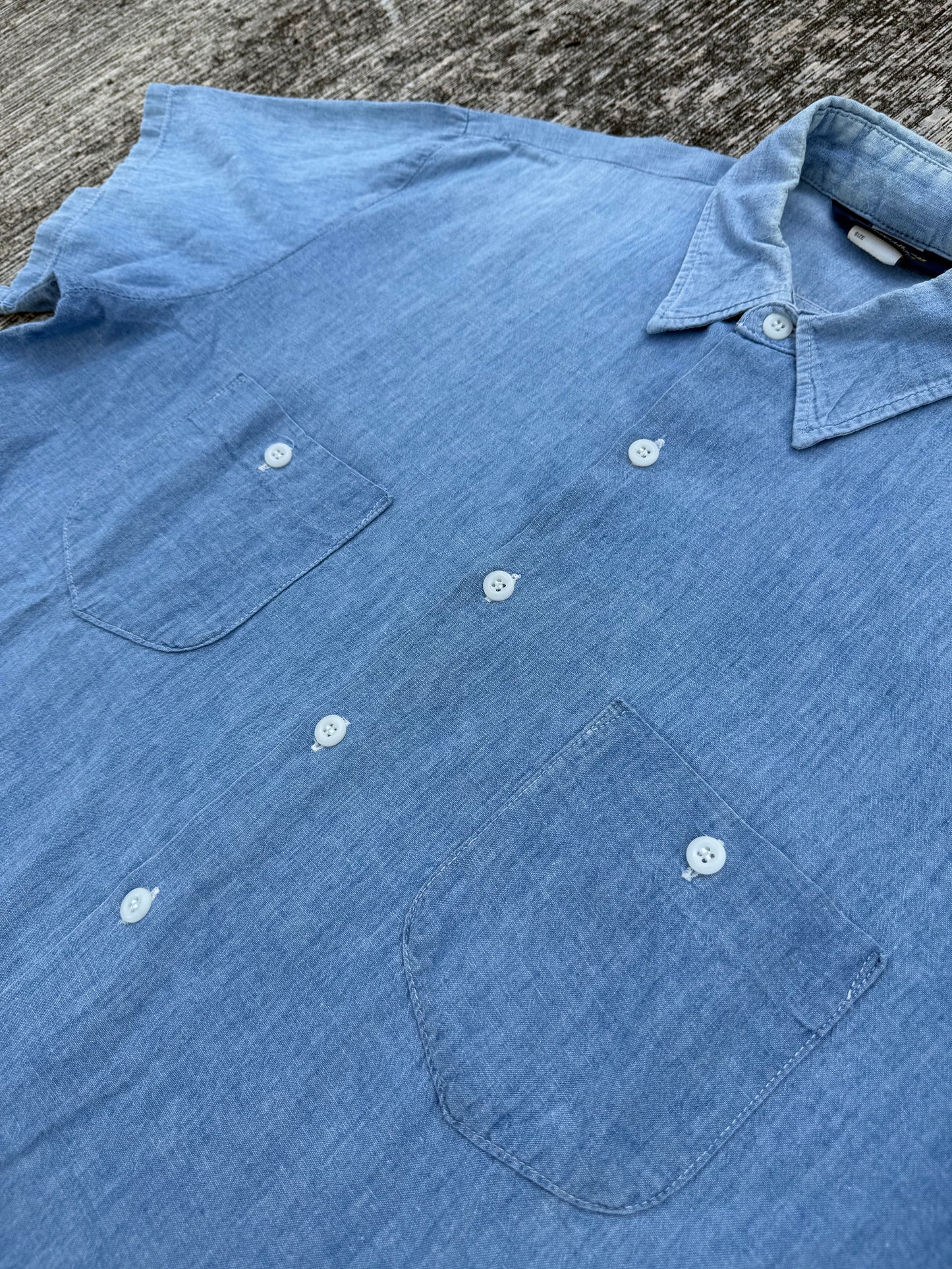 Vintage 1970s-80s OshKosh B’gosh Made in USA Chambray Work Shirt