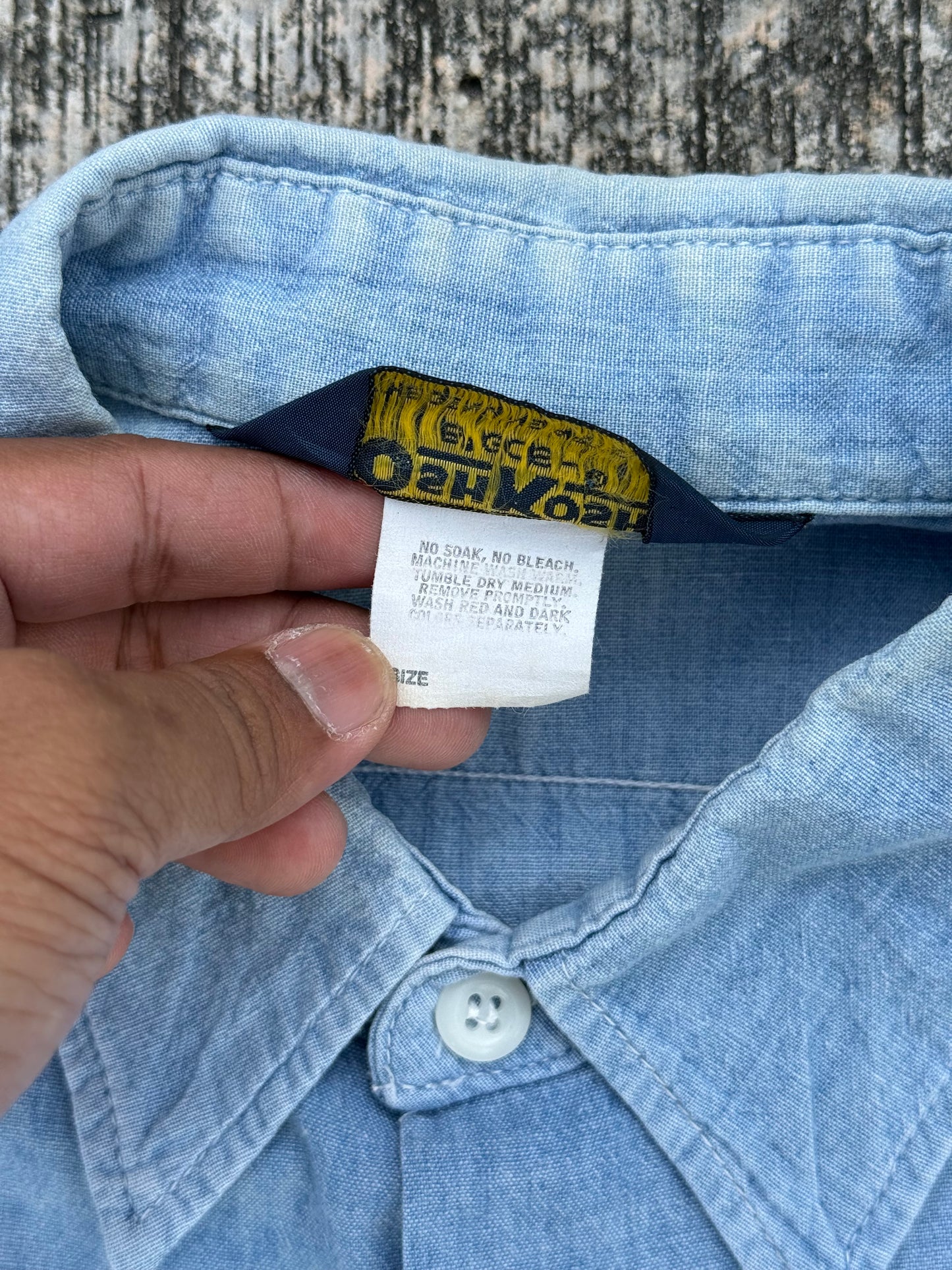 Vintage 1970s-80s OshKosh B’gosh Made in USA Chambray Work Shirt