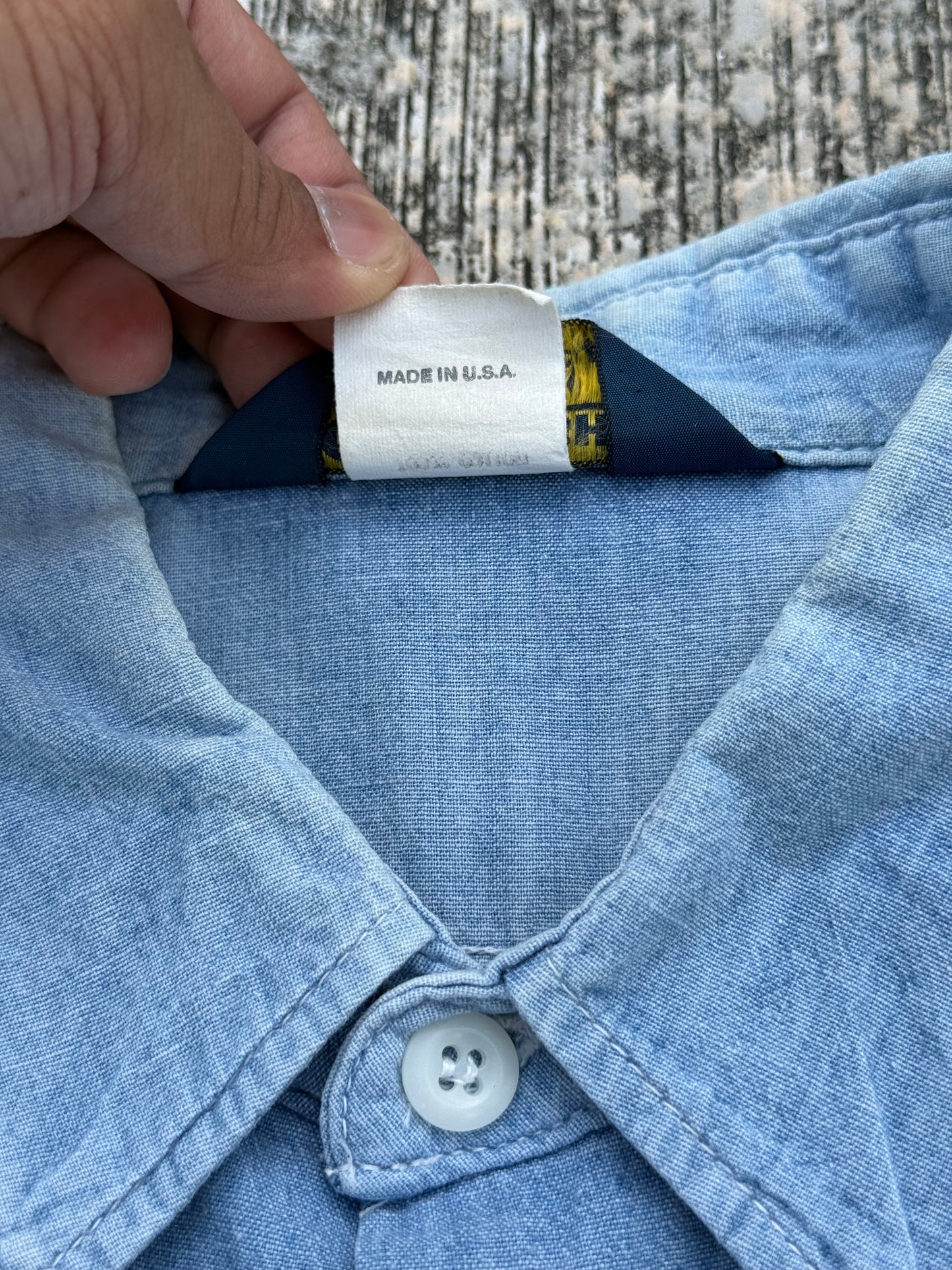 Vintage 1970s-80s OshKosh B’gosh Made in USA Chambray Work Shirt