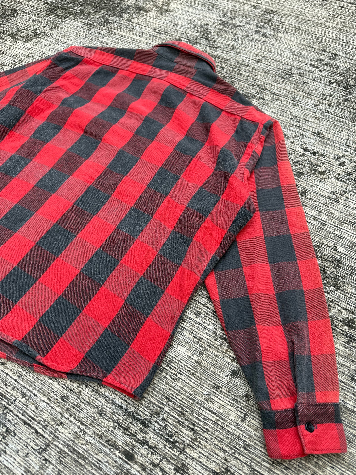 Vintage 1980s Five Brother Buffalo Plaid Flannel Shirt