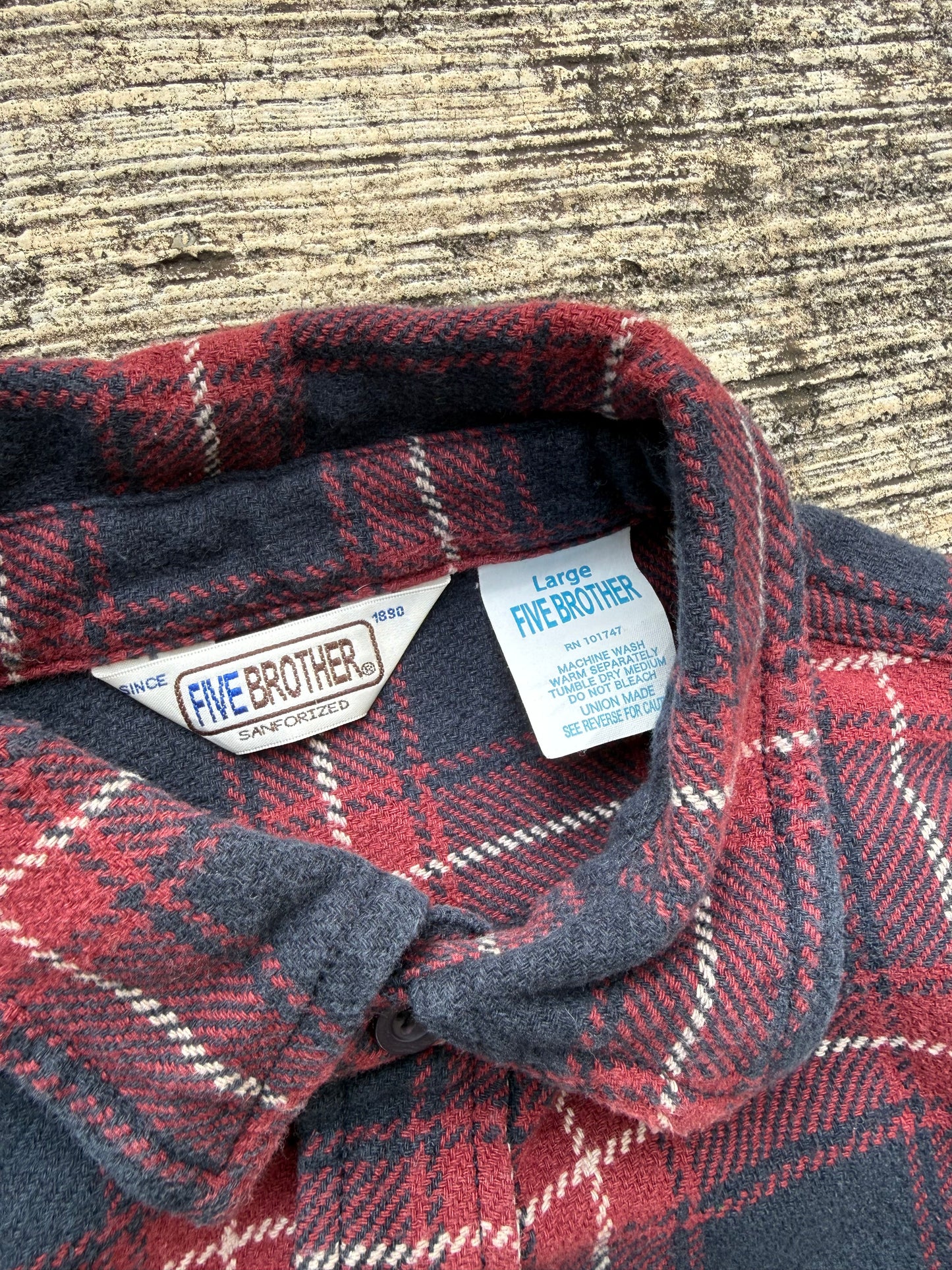 Vintage 1970s Five Brother Sanforized Flannel Shirt