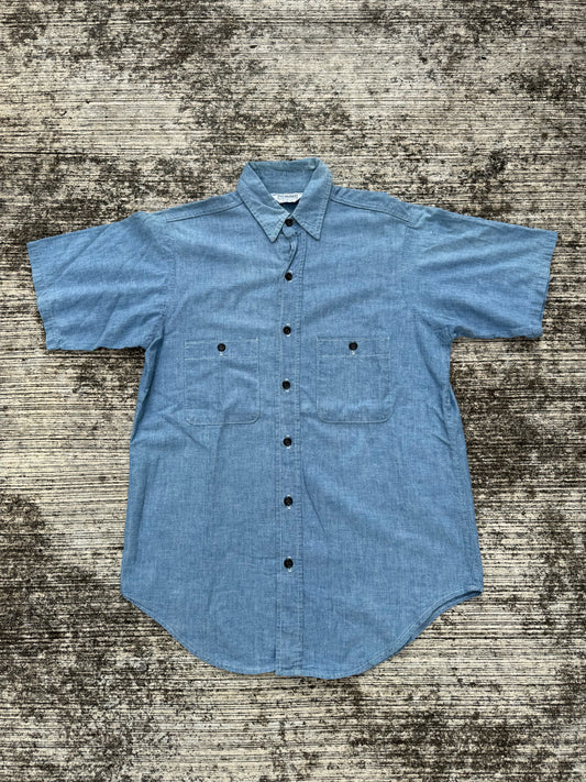 Vintage 1980s Five Brother Chambray Work Shirt