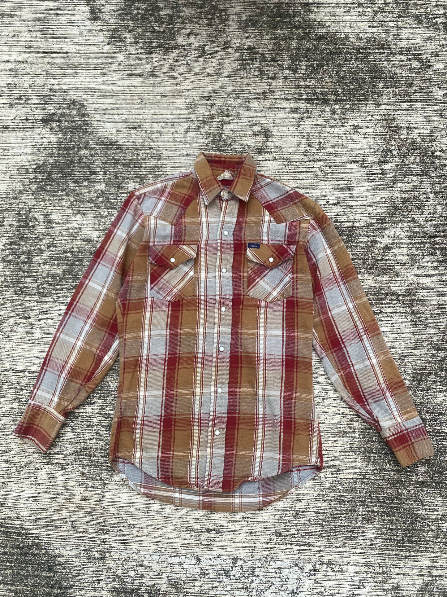 Vintage 1970s-80s Key Western Pearl Snap Flannel Shirt