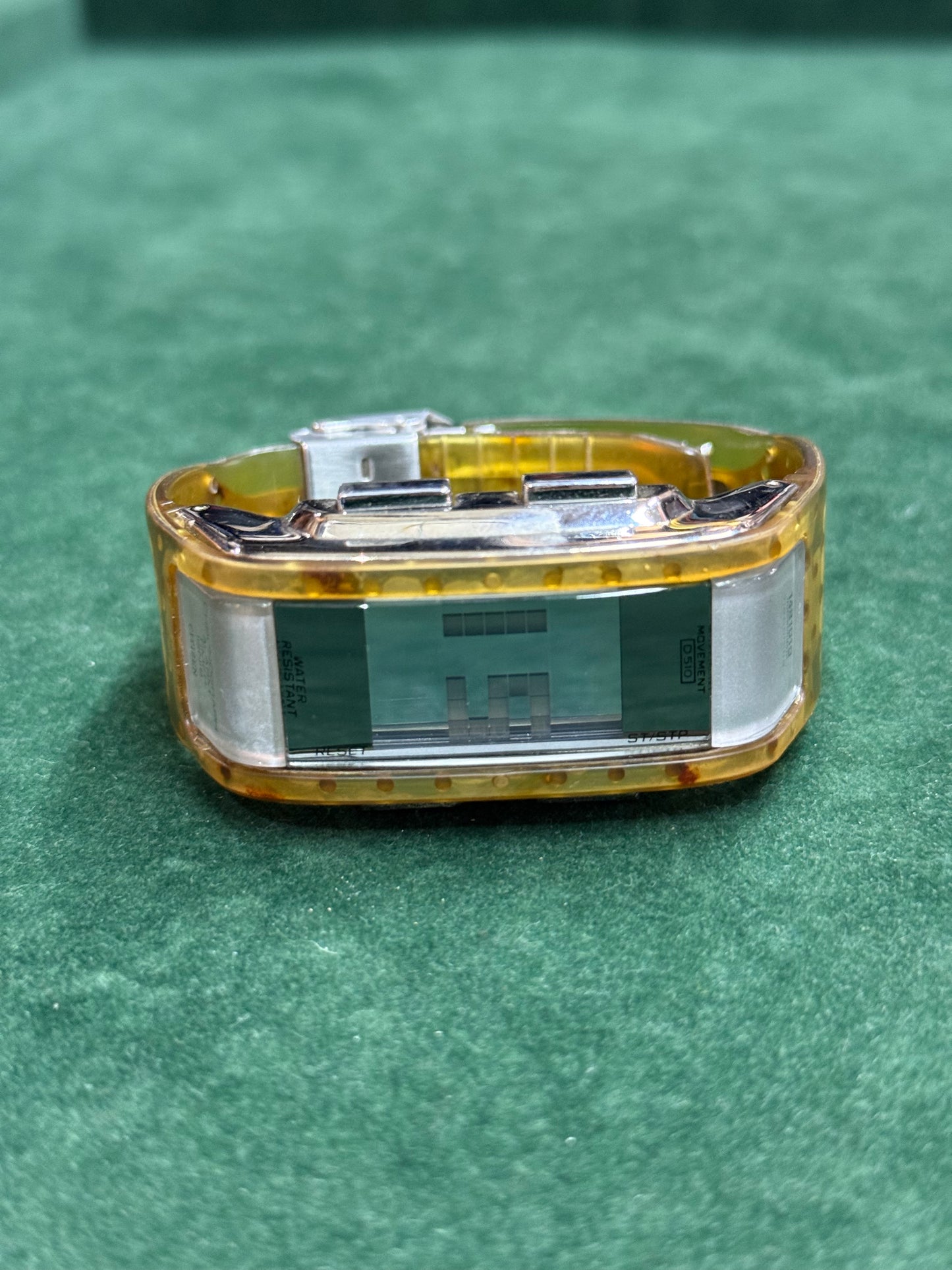 Vintage Citizen Ana-Digi Temp GN-0-S9 Amber Case Digital Watch Japan Rare
