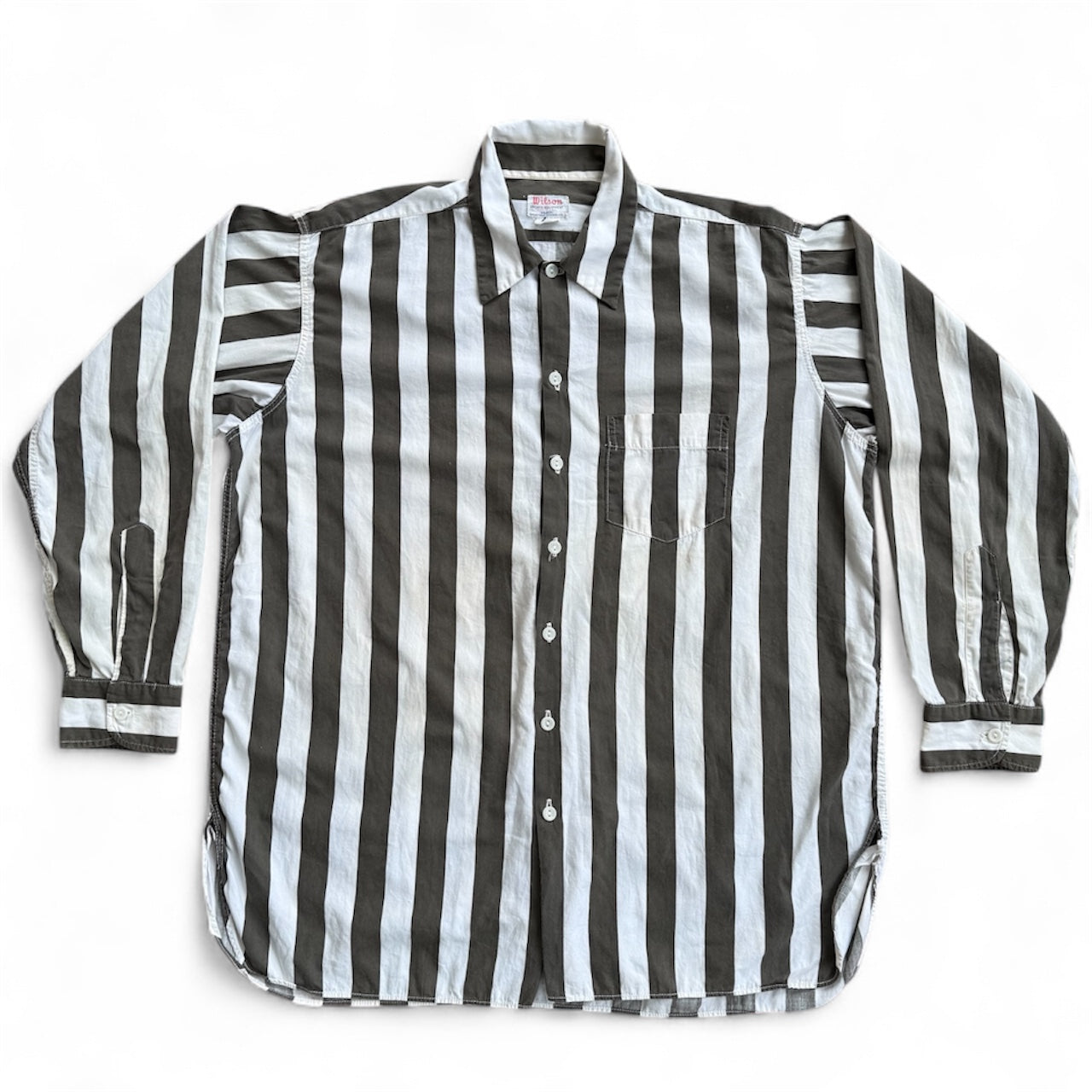 Vintage 1940s-50s Wilson Sports Equipment Striped Shirt Made In Usa