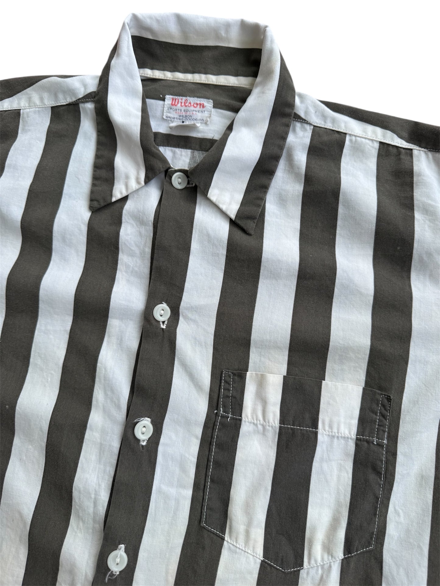 Vintage 1940s-50s Wilson Sports Equipment Striped Shirt Made In Usa