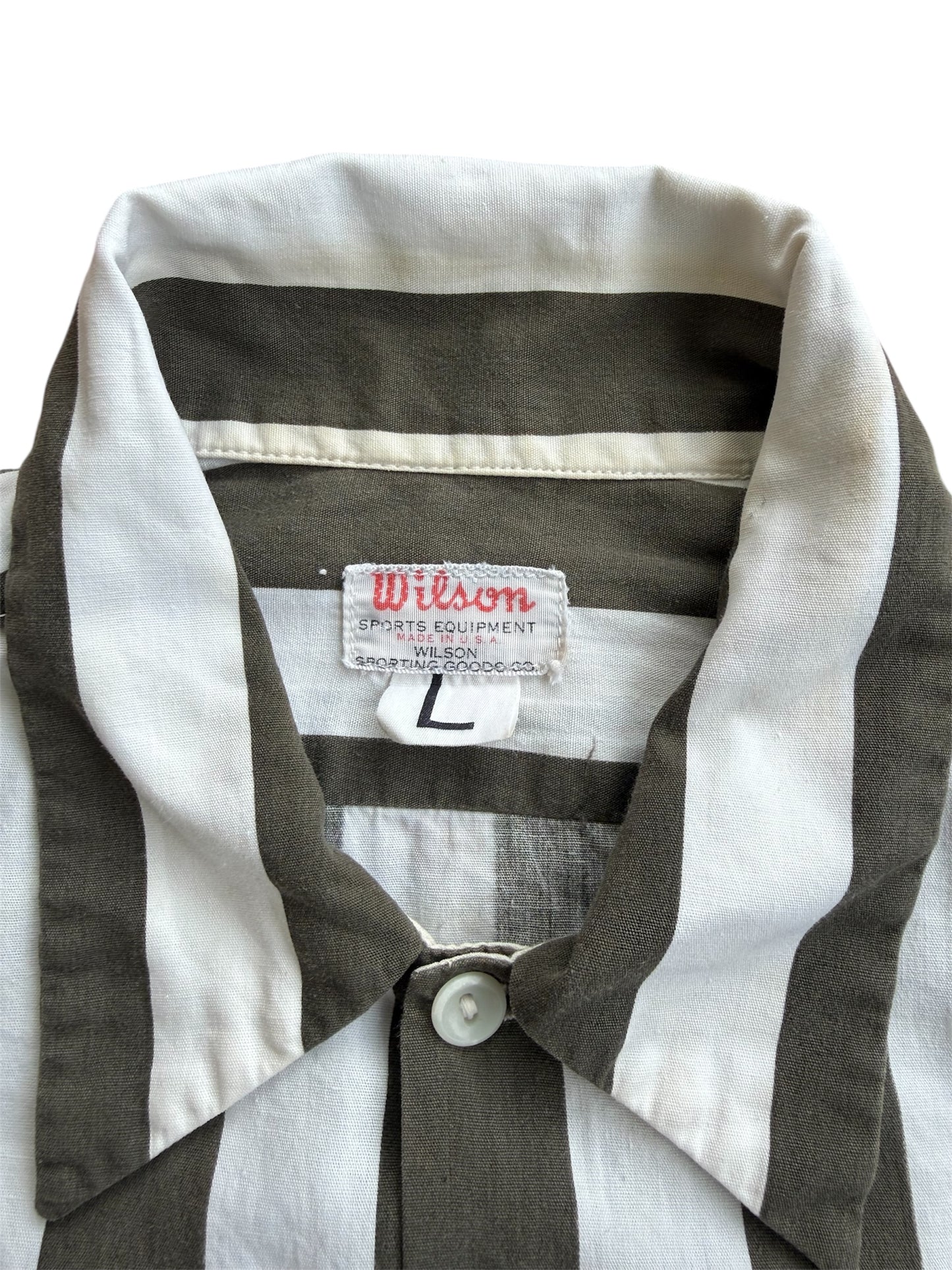 Vintage 1940s-50s Wilson Sports Equipment Striped Shirt Made In Usa