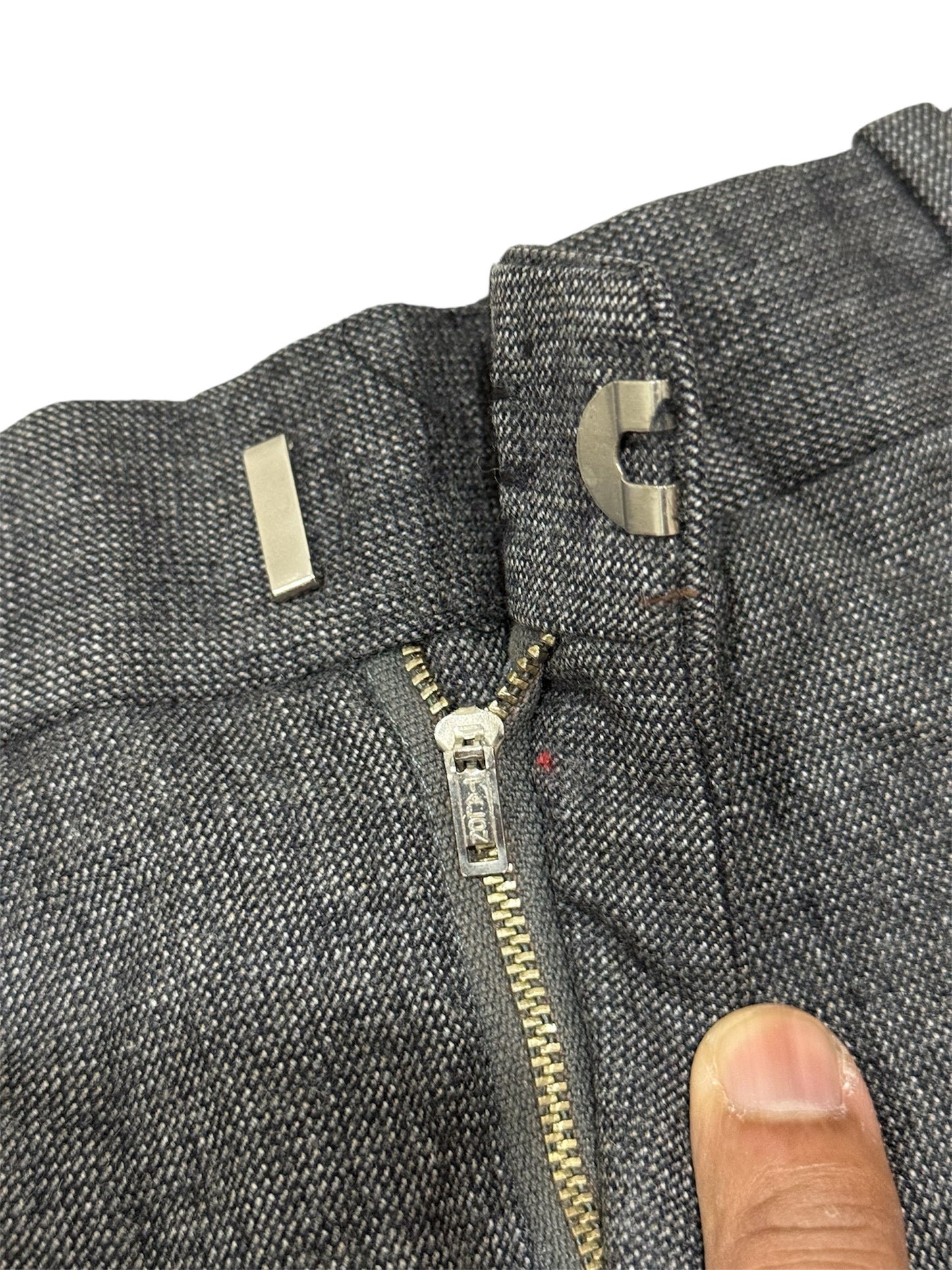 Vintage 1960s-70s European Salt & Pepper Wool-Blend Slacks