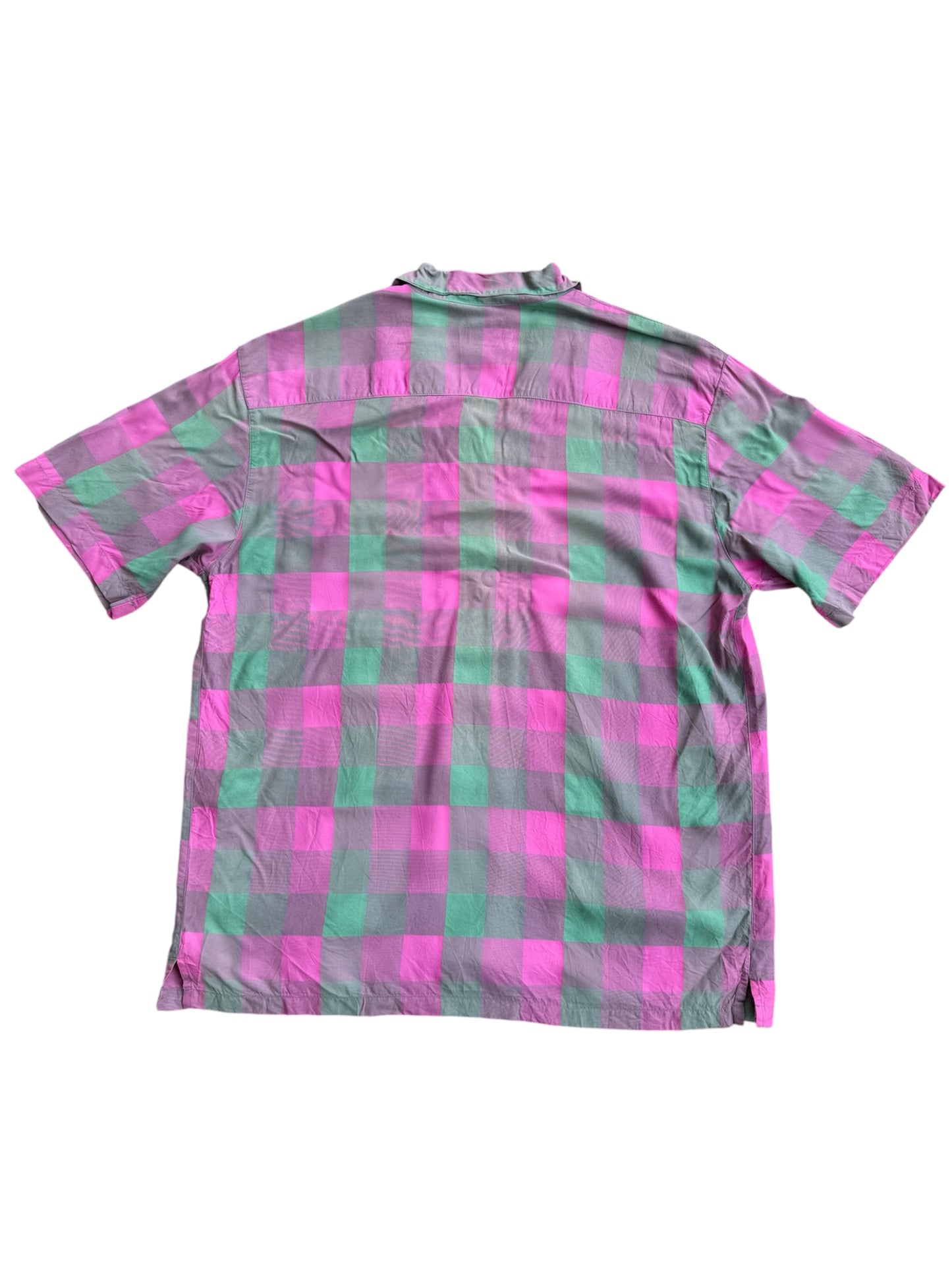 Moschino Pink & Green Check Rayon Shirt