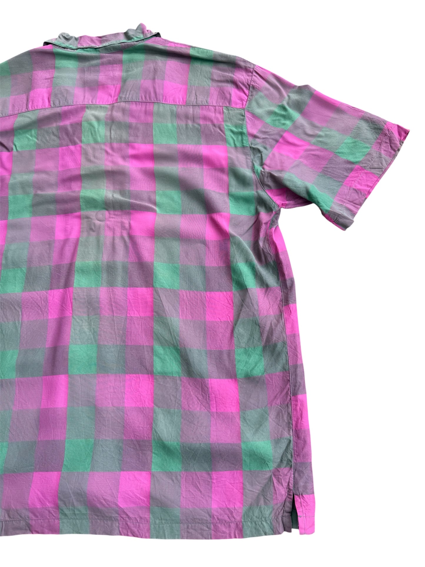 Moschino Pink & Green Check Rayon Shirt