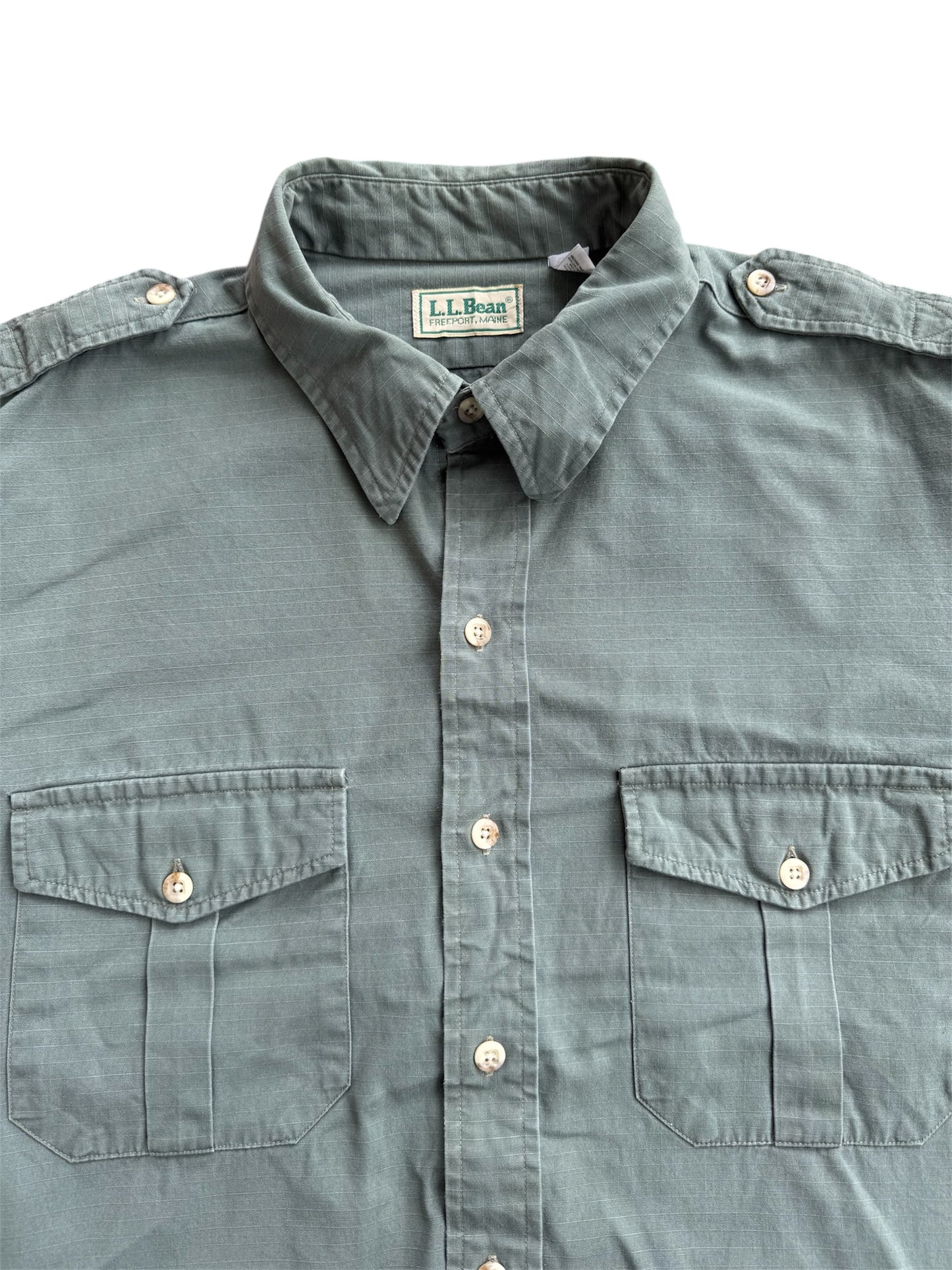 Vintage L.L. Bean Utility Ripstop Shirt Made in USA