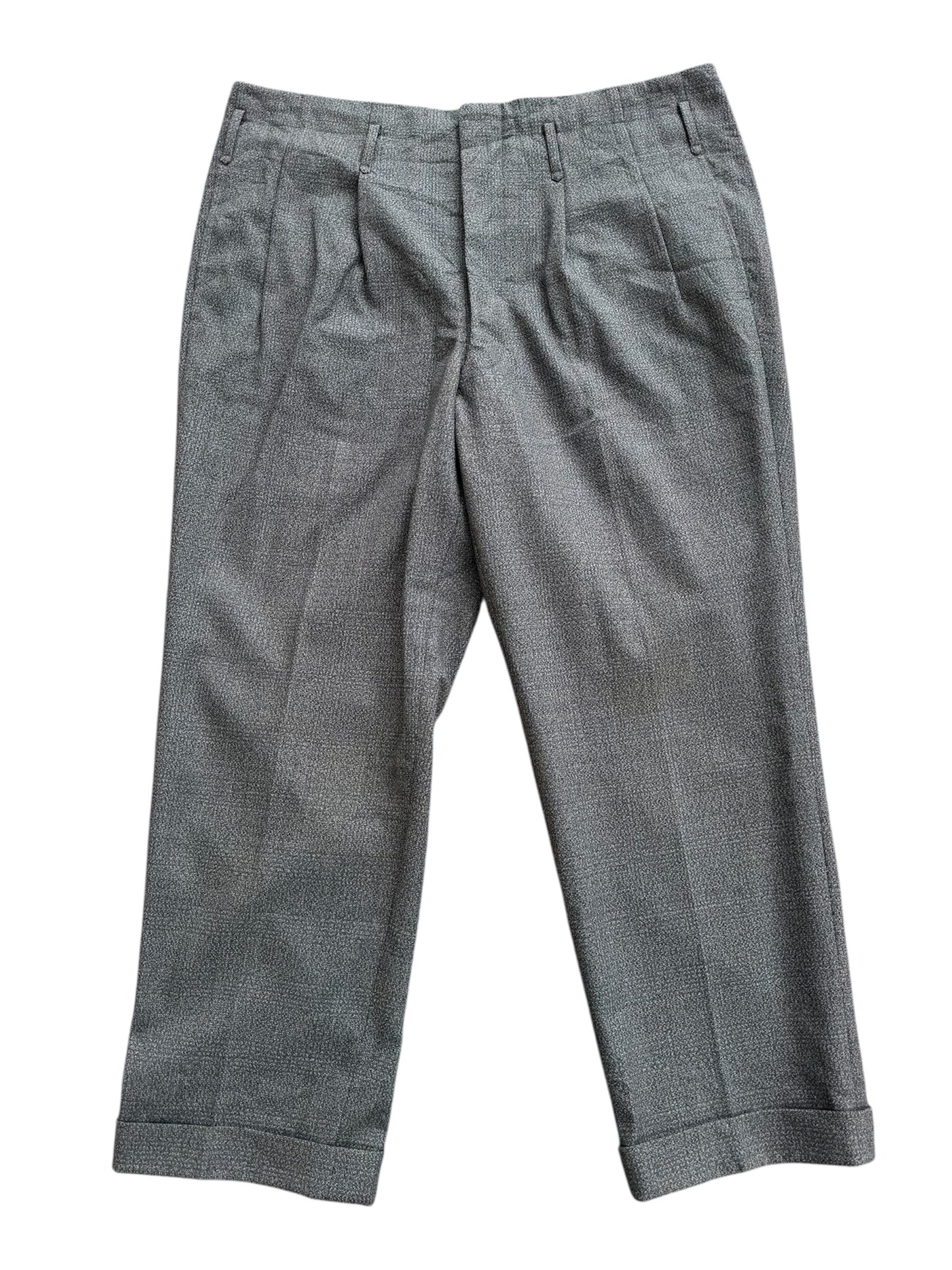 Vintage 1950s European Textured Wool Trousers