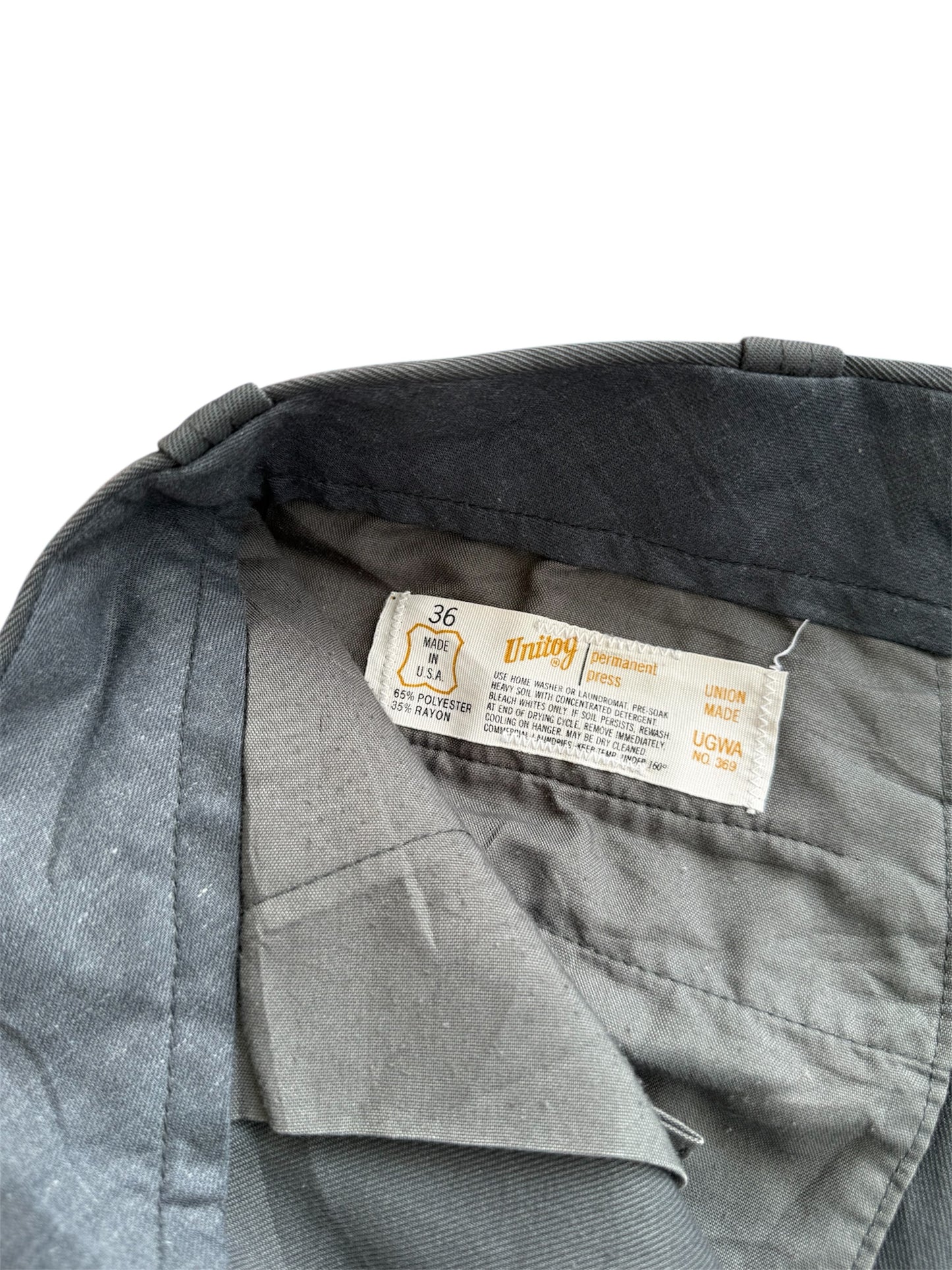 Vintage 1970s Unitog Work Slacks Made In Usa