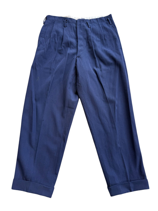 Vintage 1950s European Navy Wool Trousers