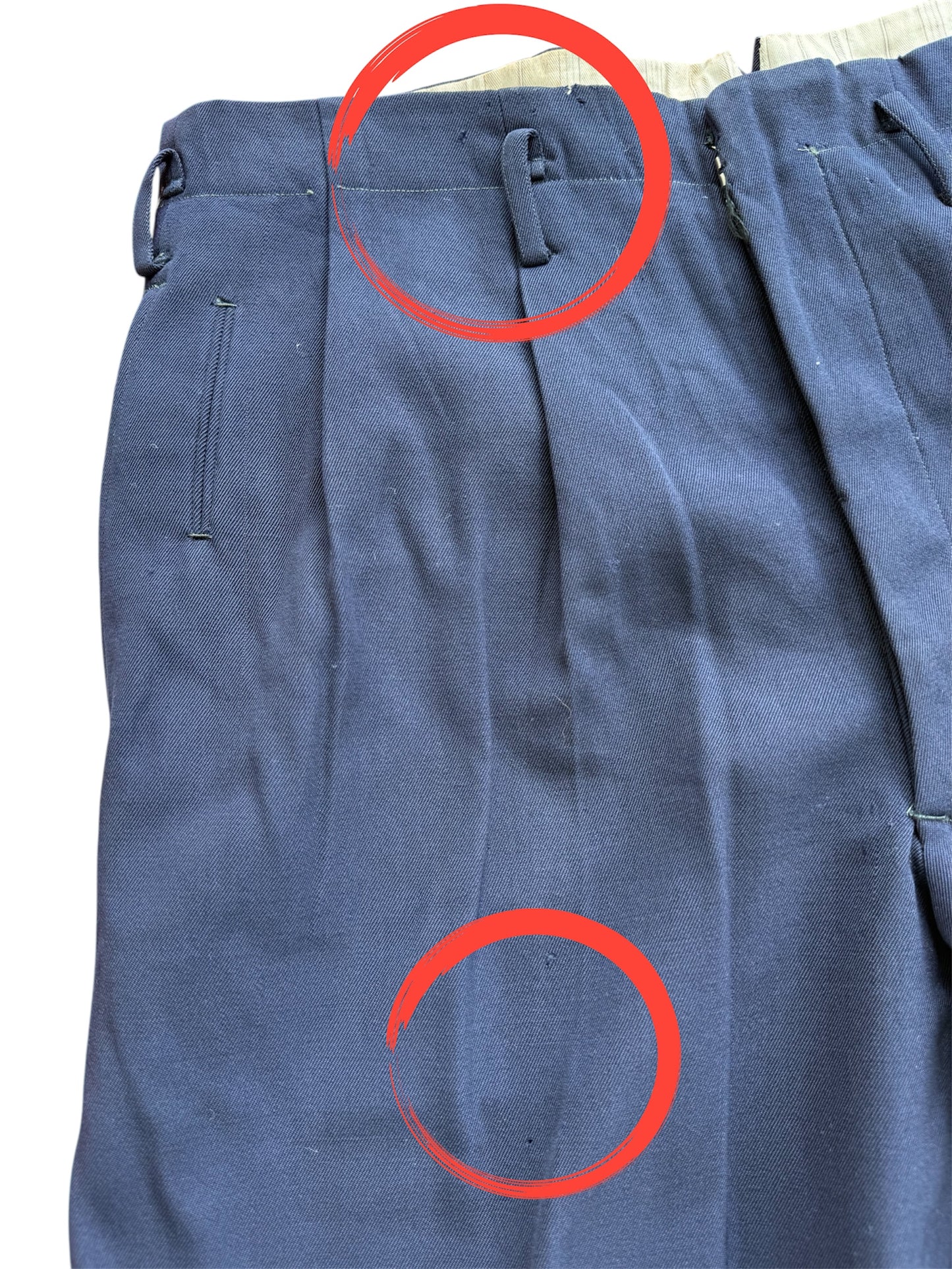 Vintage 1950s European Navy Wool Trousers