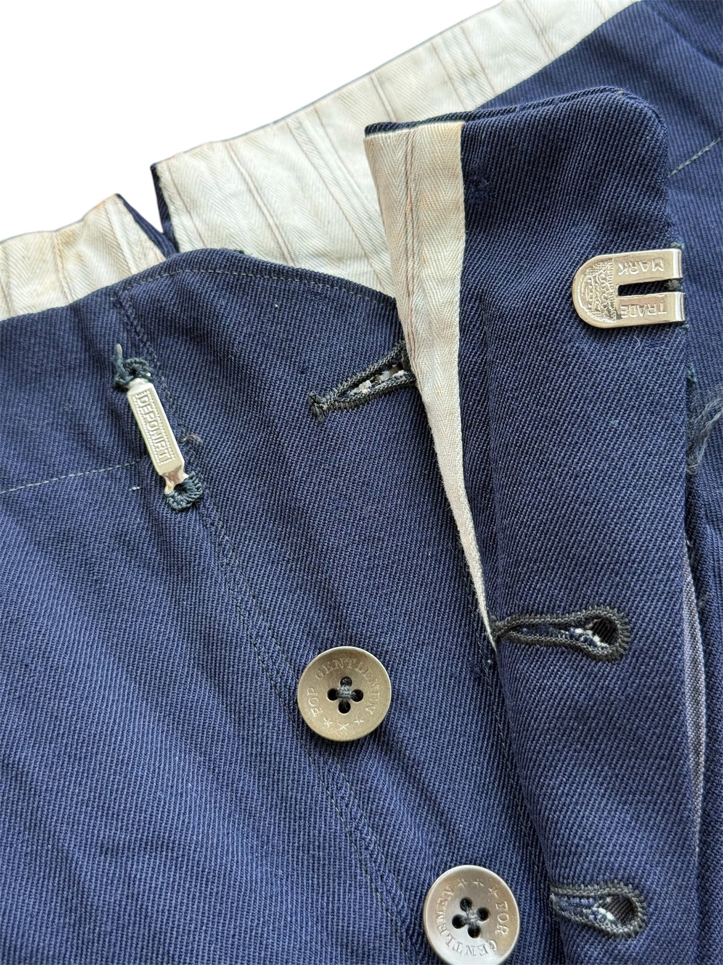 Vintage 1950s European Navy Wool Trousers