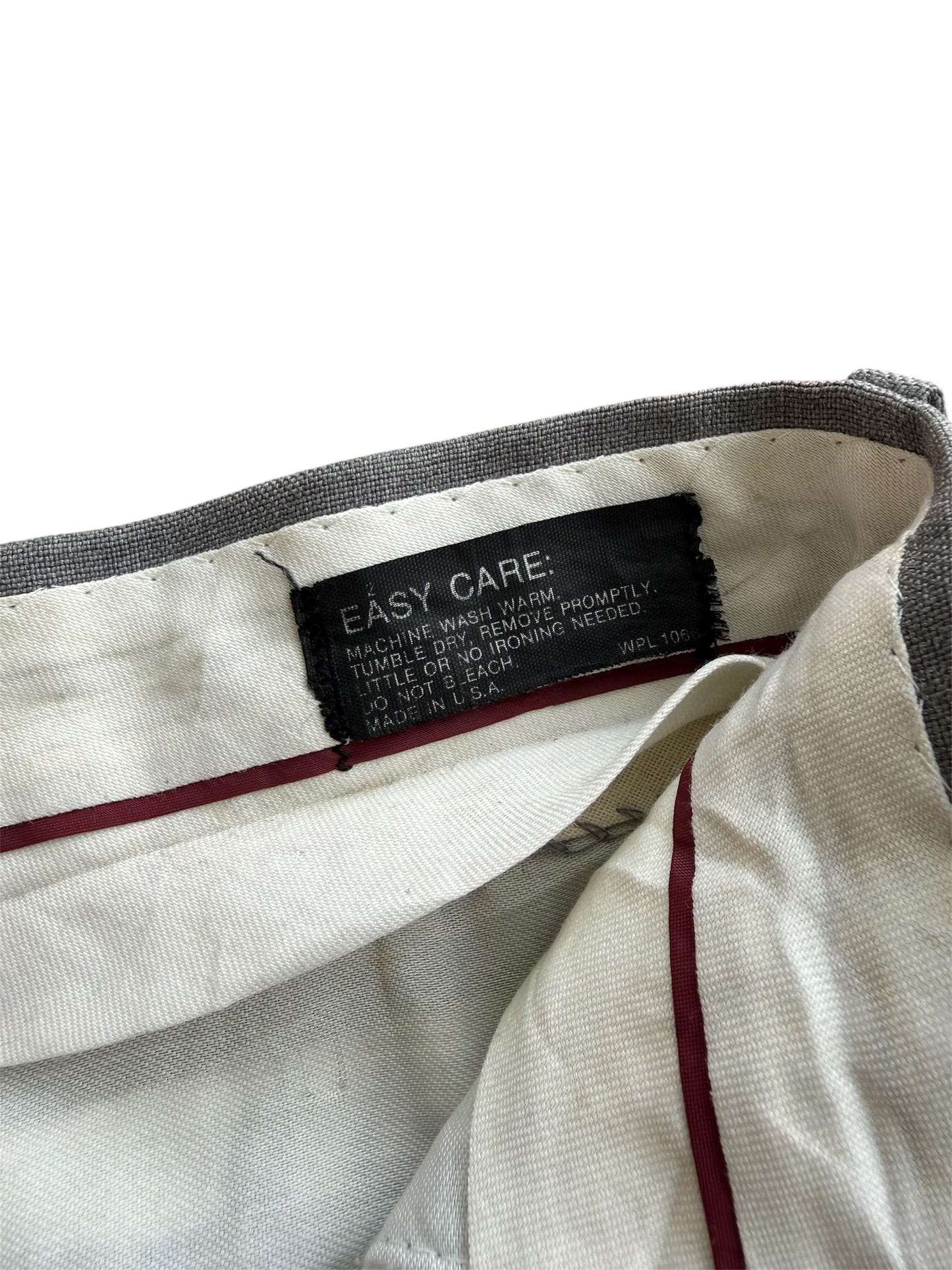 Vintage 1970s Botany 500 Grey Textured Slacks Made In Usa