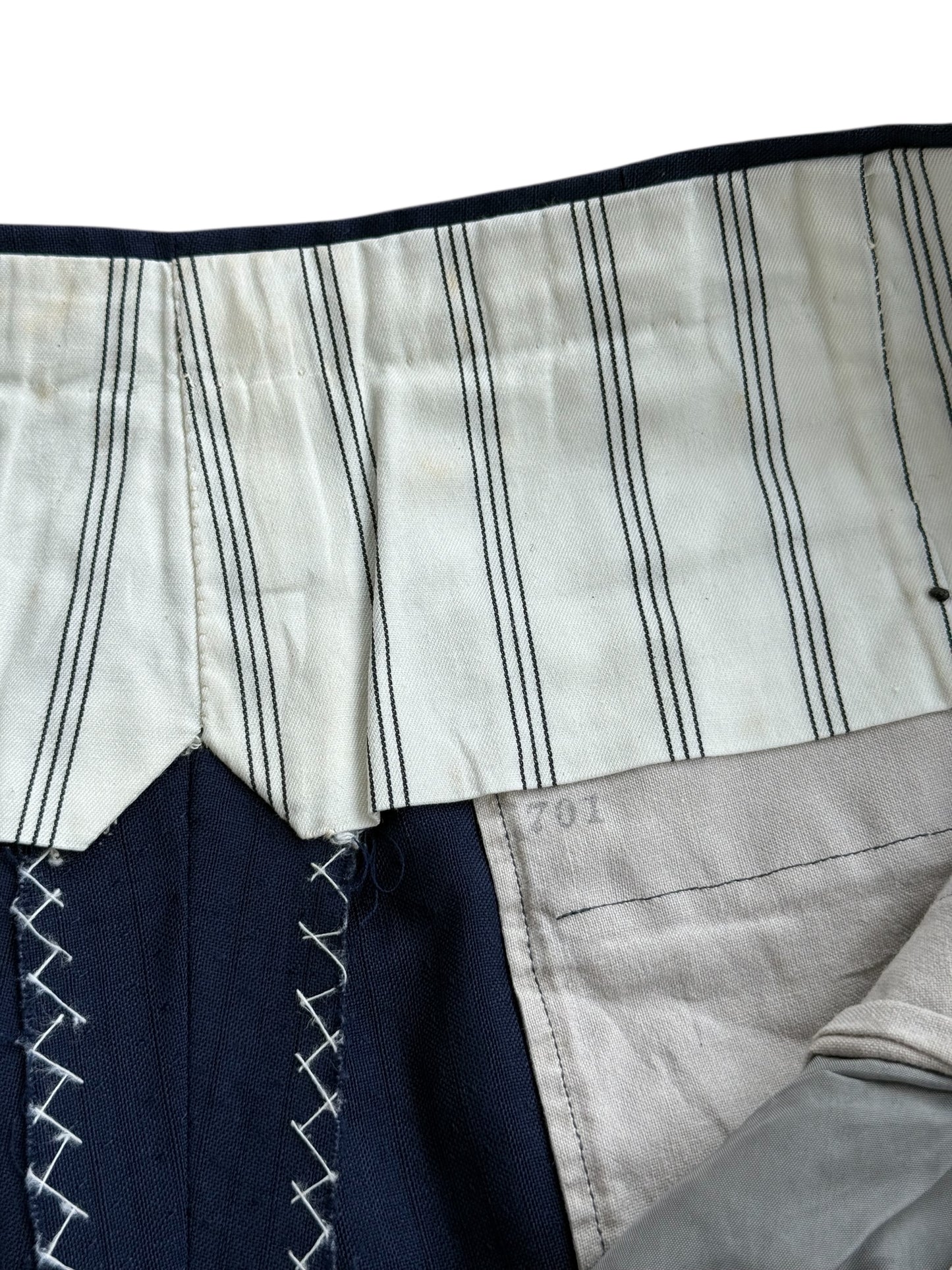 Vintage 1950s European Navy Pinstripe Wool Trousers