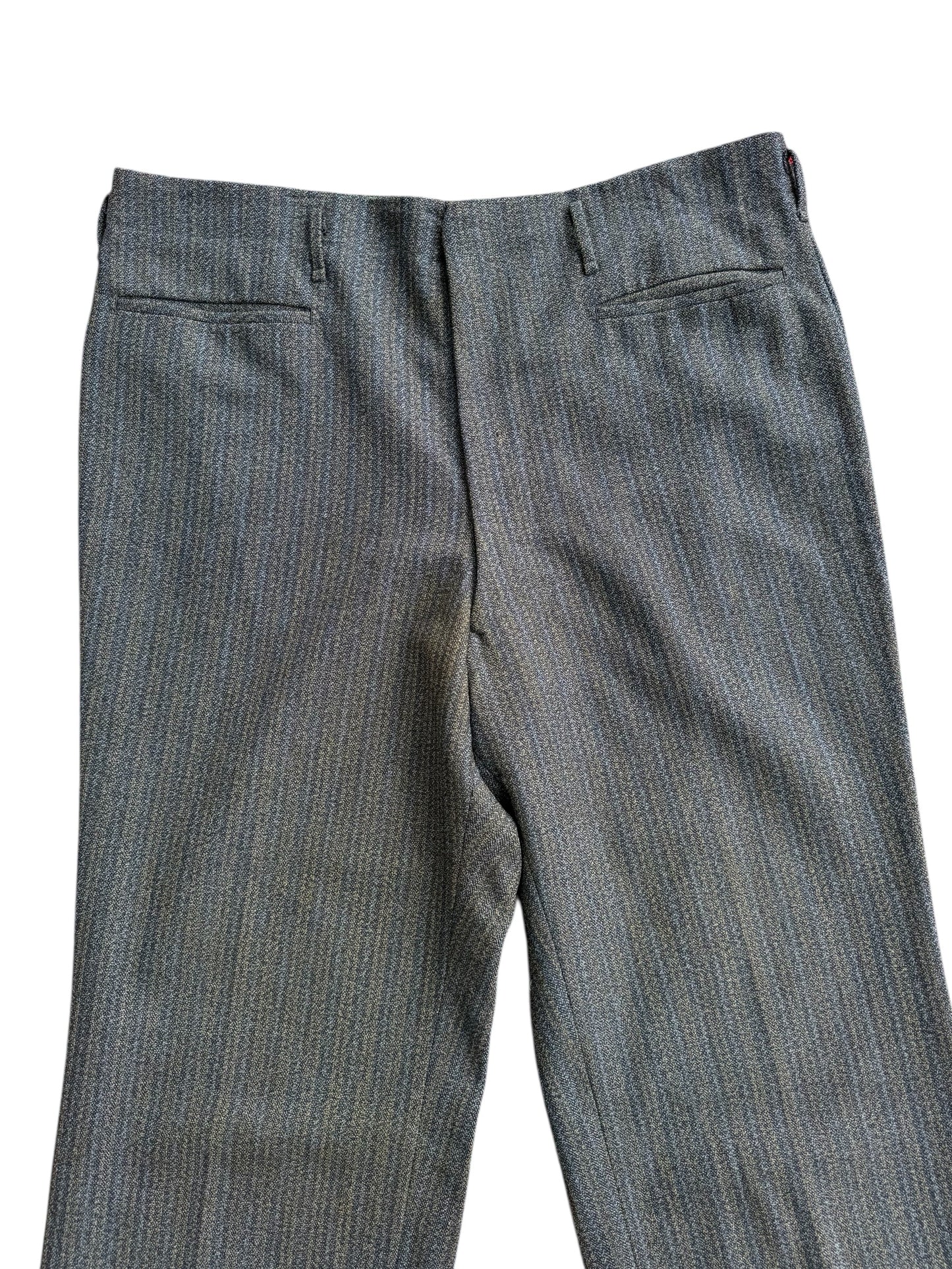 Vintage 1960s European Grey Herringbone Wool Trousers