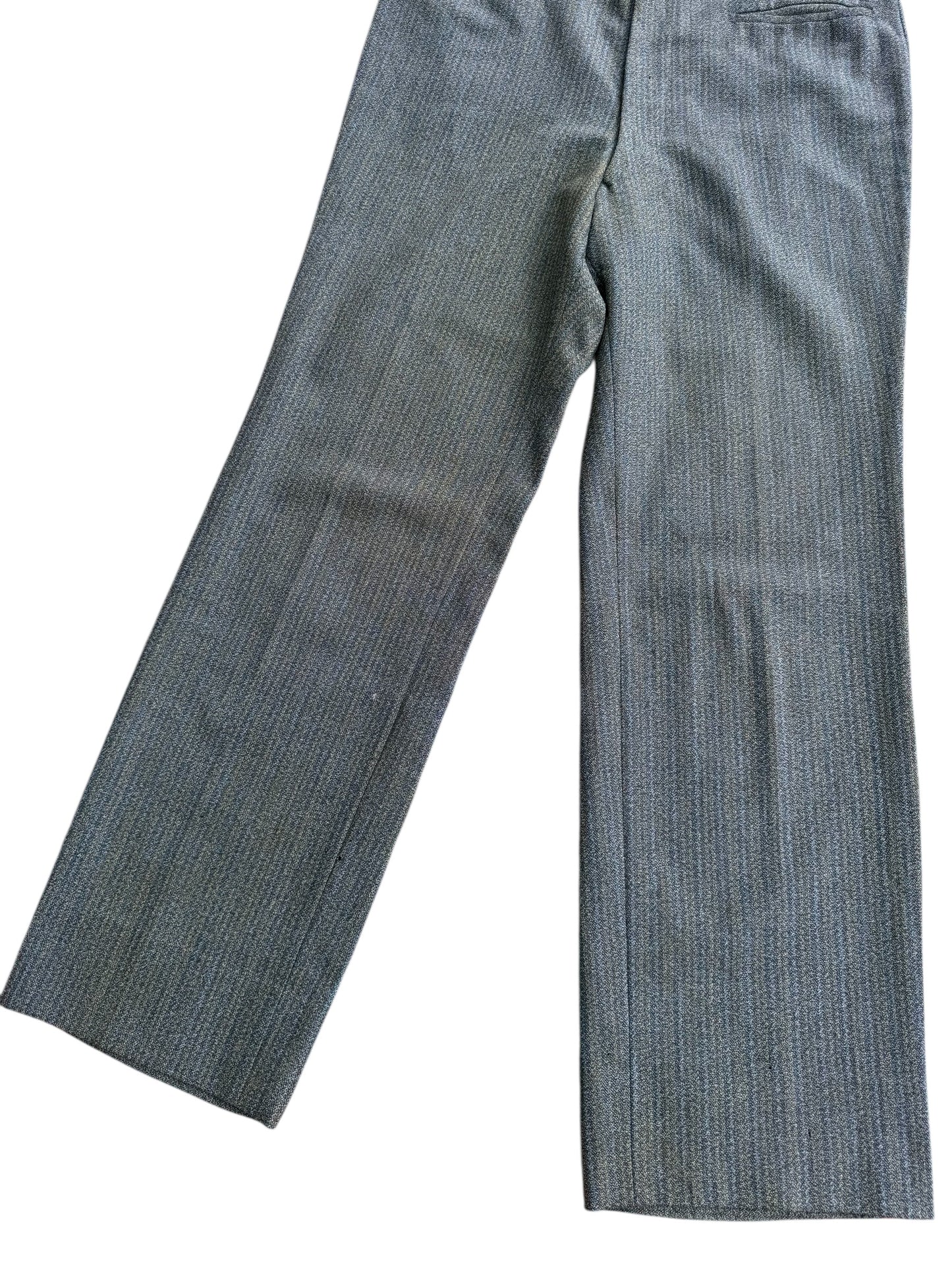 Vintage 1960s European Grey Herringbone Wool Trousers