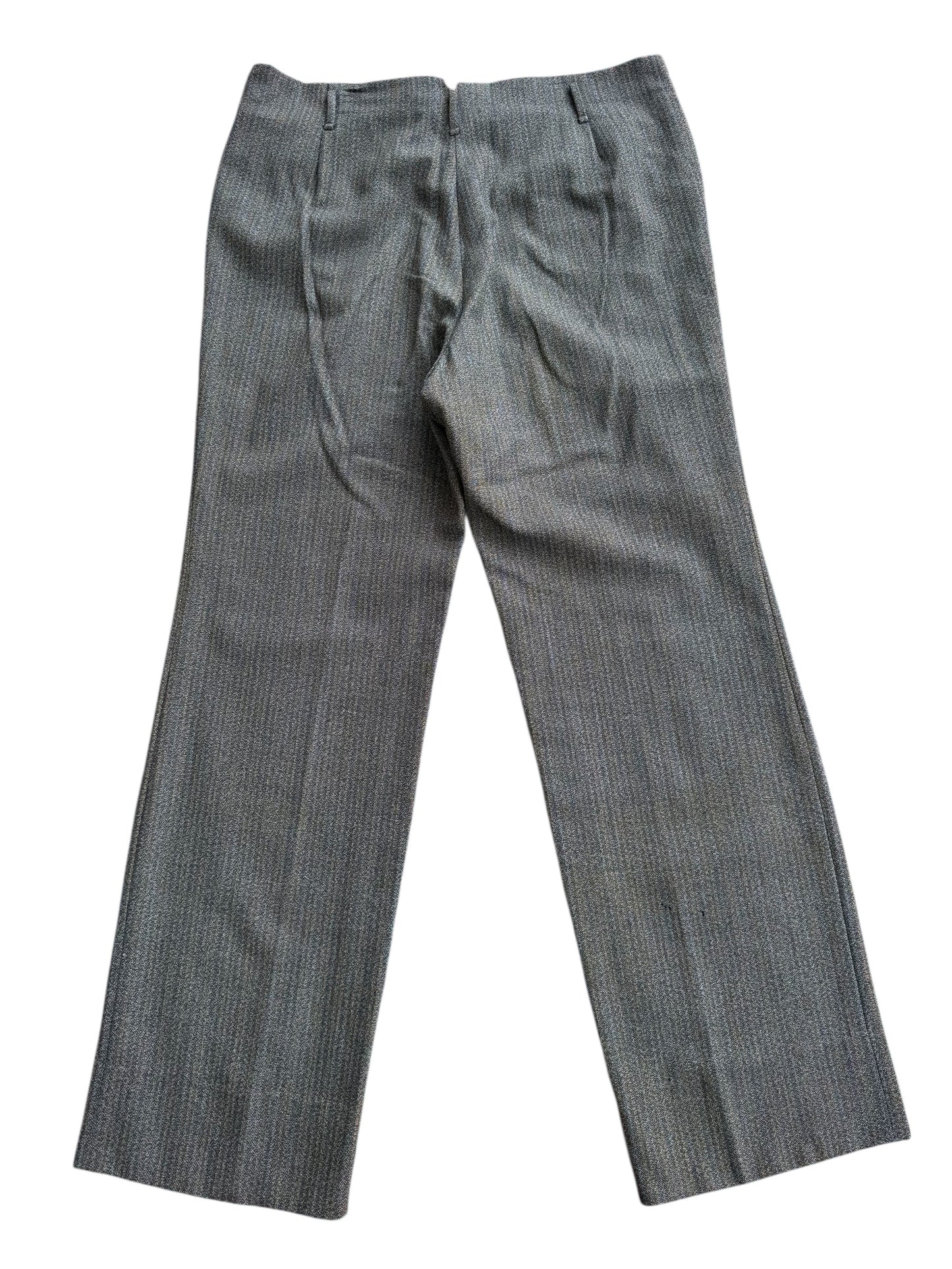 Vintage 1960s European Grey Herringbone Wool Trousers