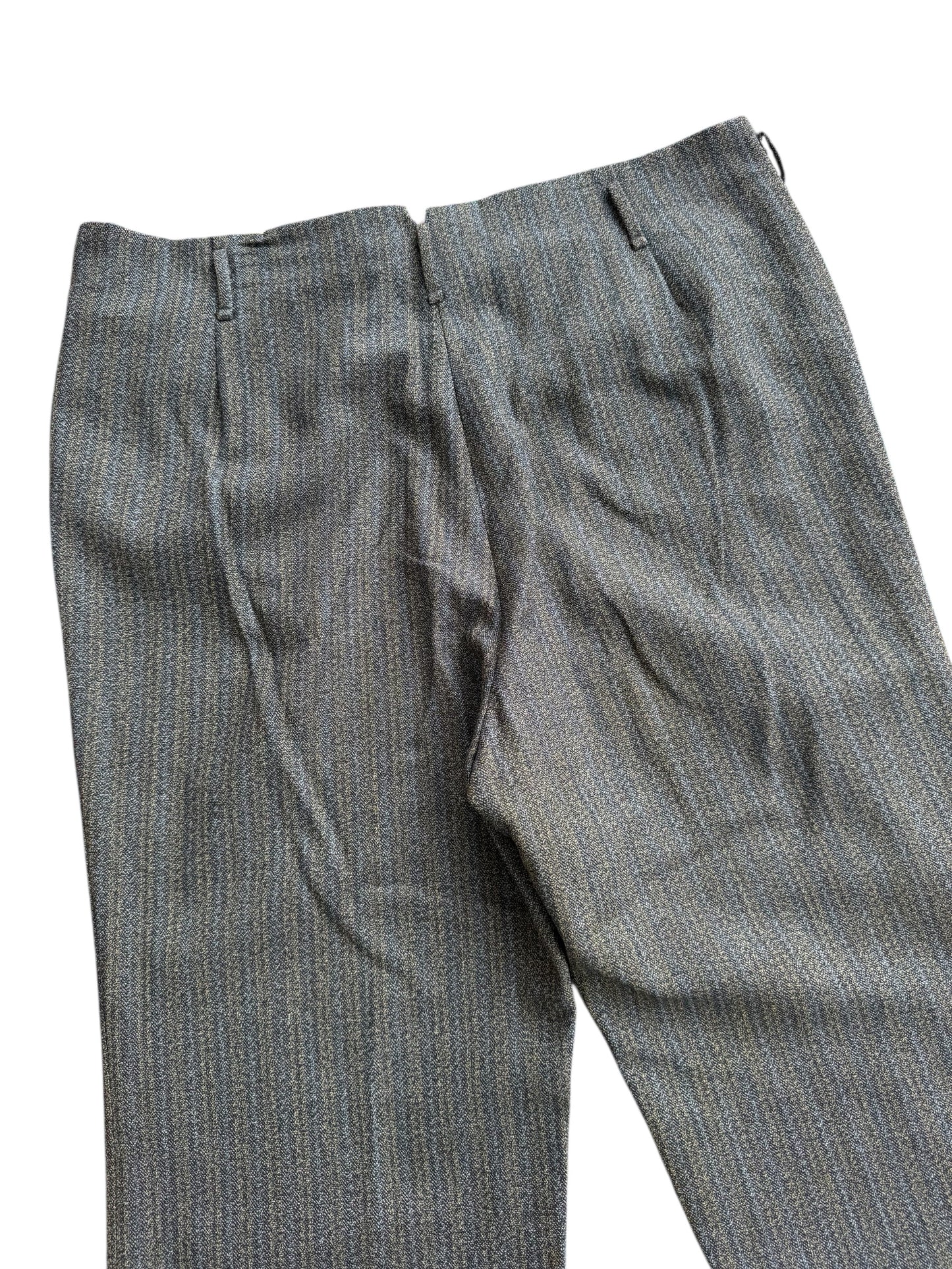 Vintage 1960s European Grey Herringbone Wool Trousers