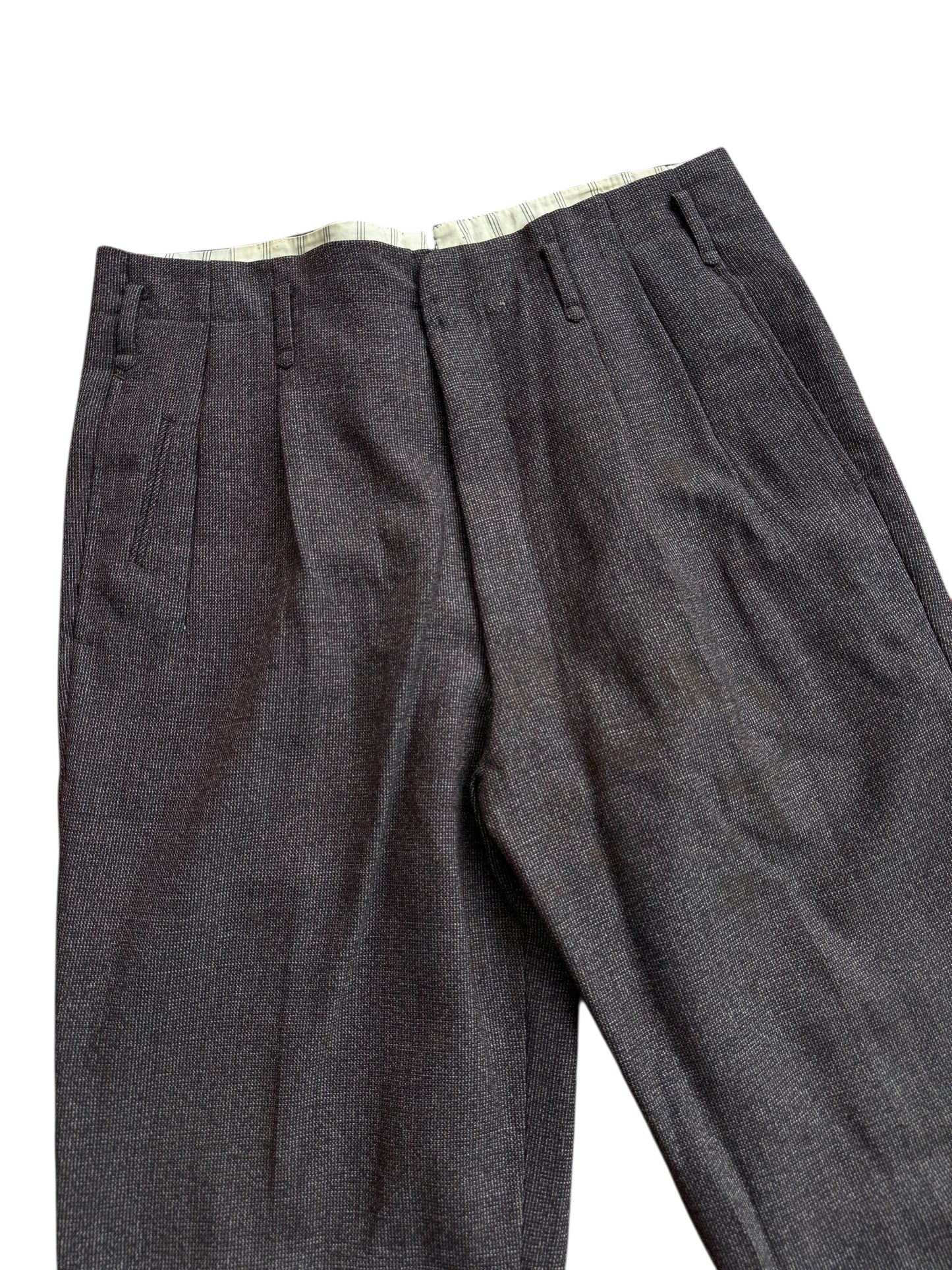 Vintage 1960s Japanese Bespoke Wool Tweed Trousers Sato Tailor Otaru