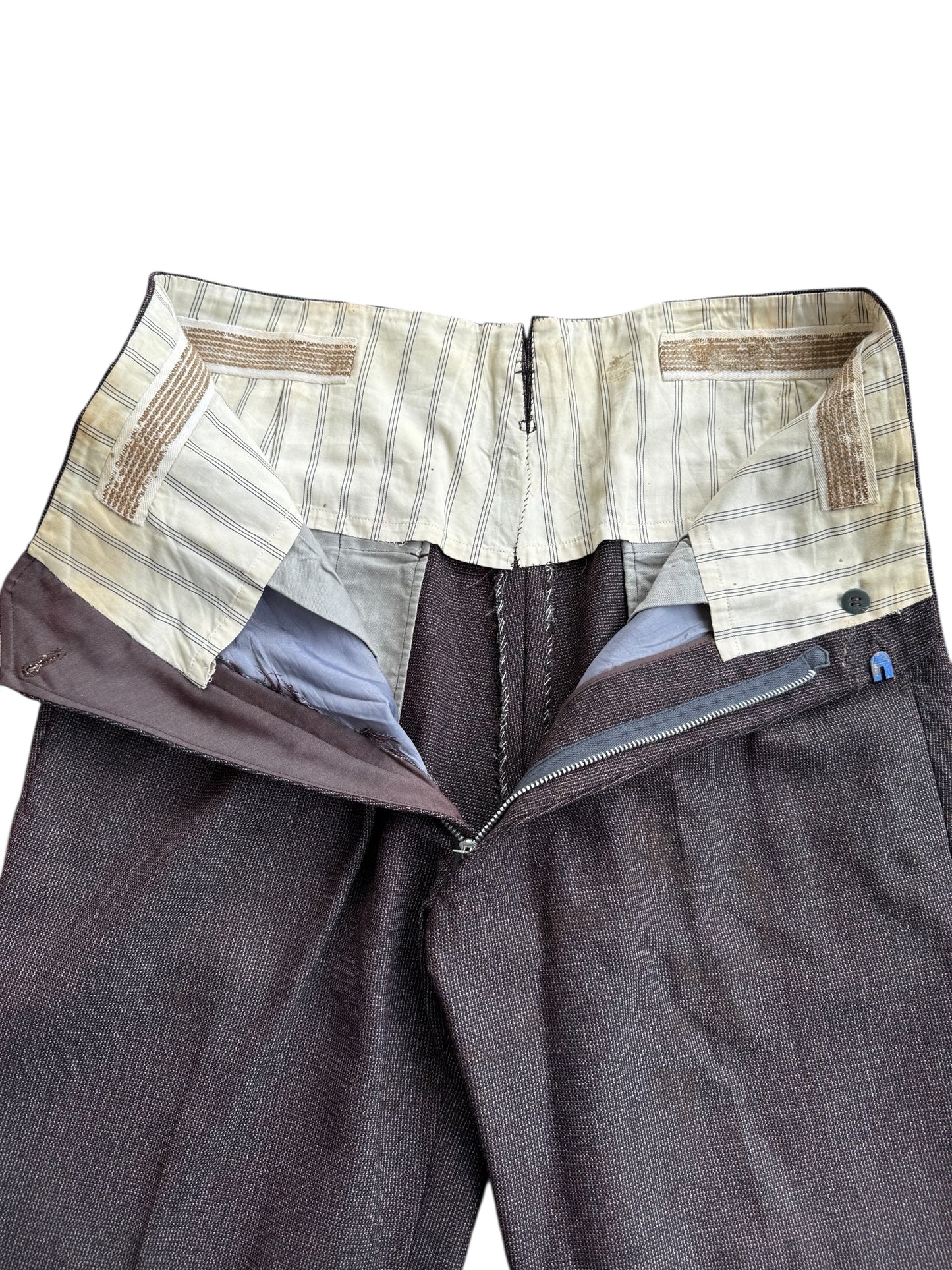 Vintage 1960s Japanese Bespoke Wool Tweed Trousers Sato Tailor Otaru