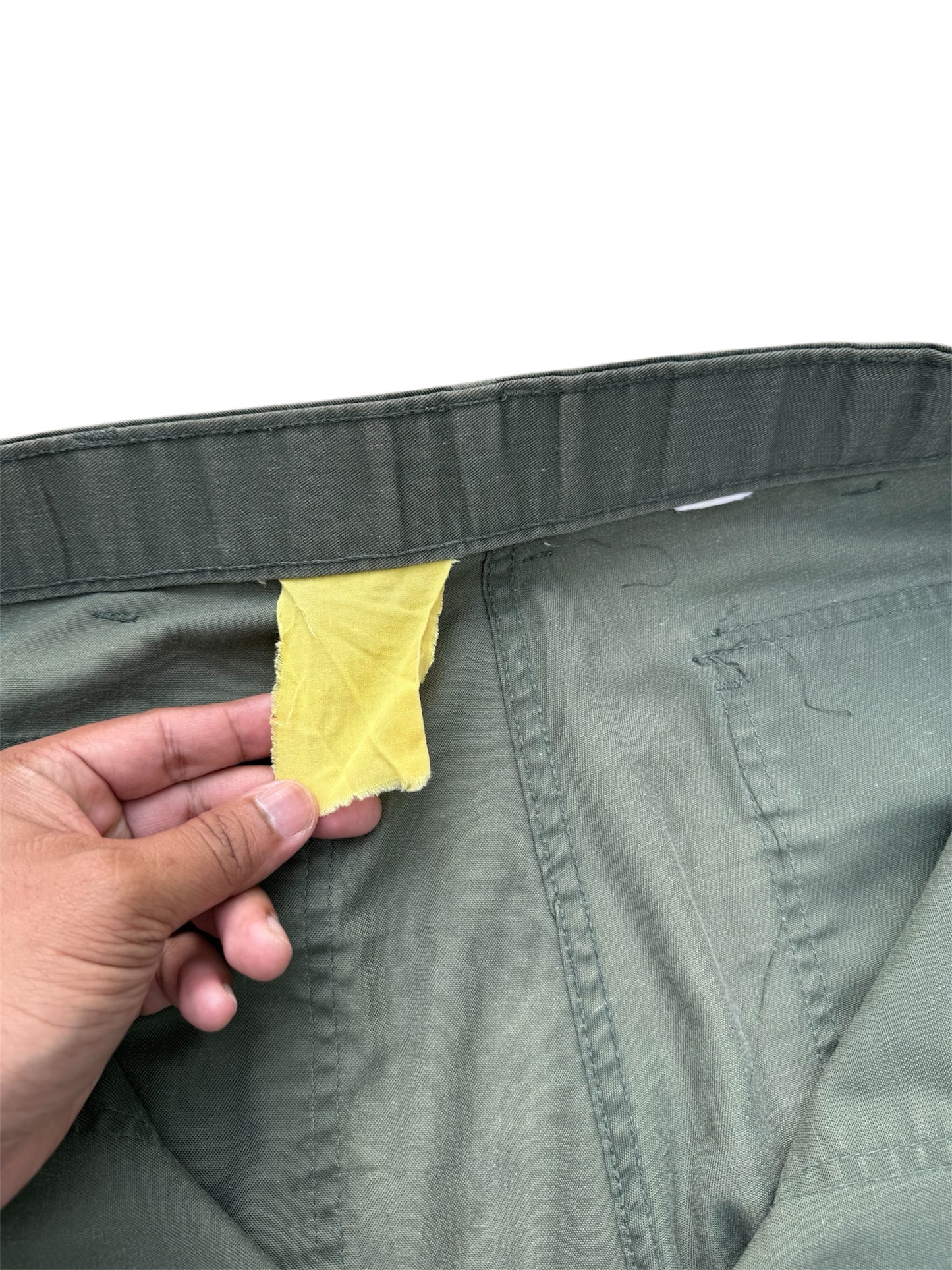 Vintage 1960s–1970s Olive Green Cotton Sateen Fatigue Pants