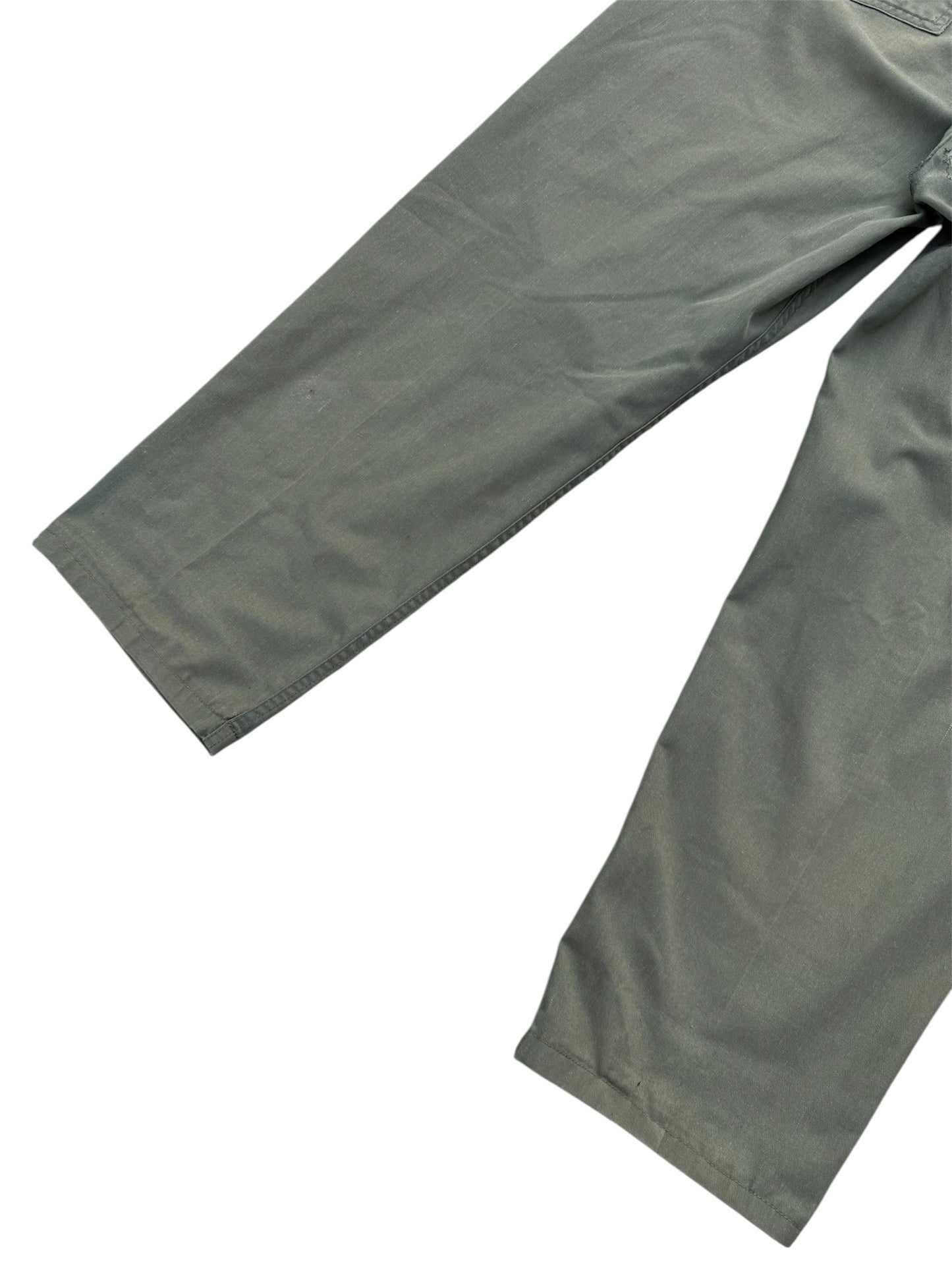 Vintage 1960s–1970s Olive Green Cotton Sateen Fatigue Pants