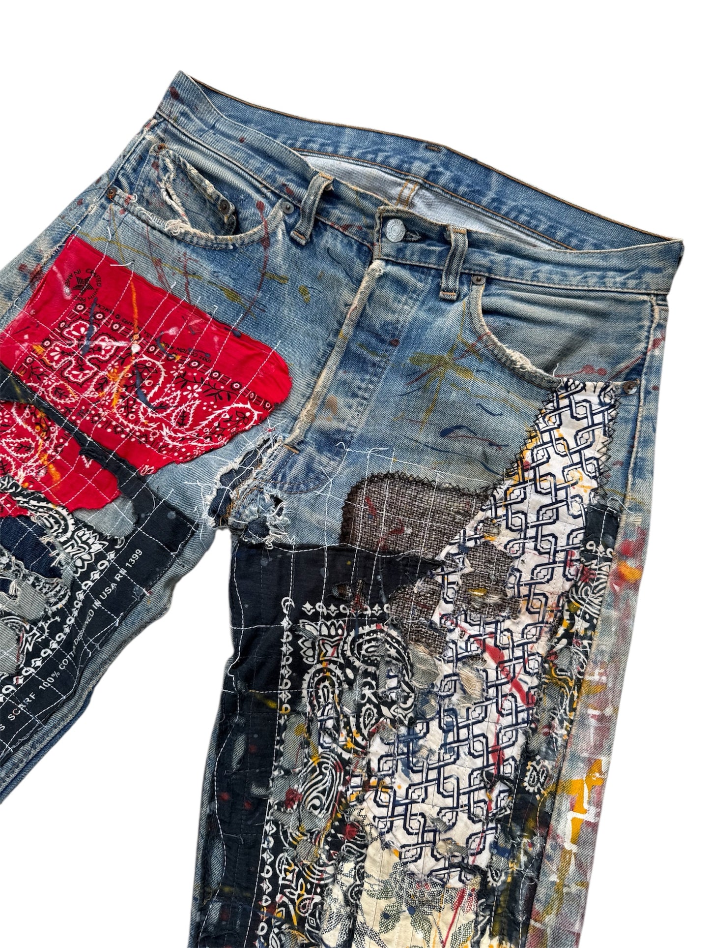 Vintage 1970s Levi’s 501 Boro Patchwork Denim