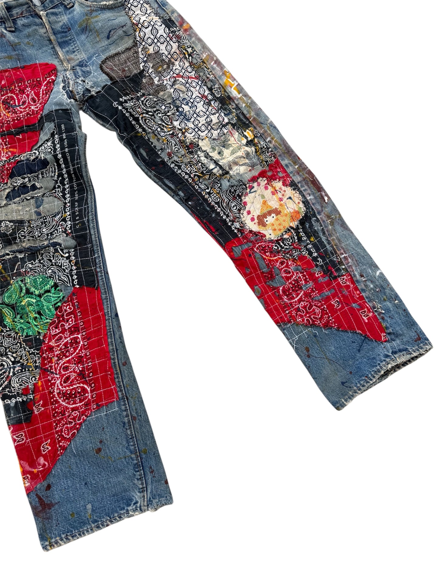 Vintage 1970s Levi’s 501 Boro Patchwork Denim