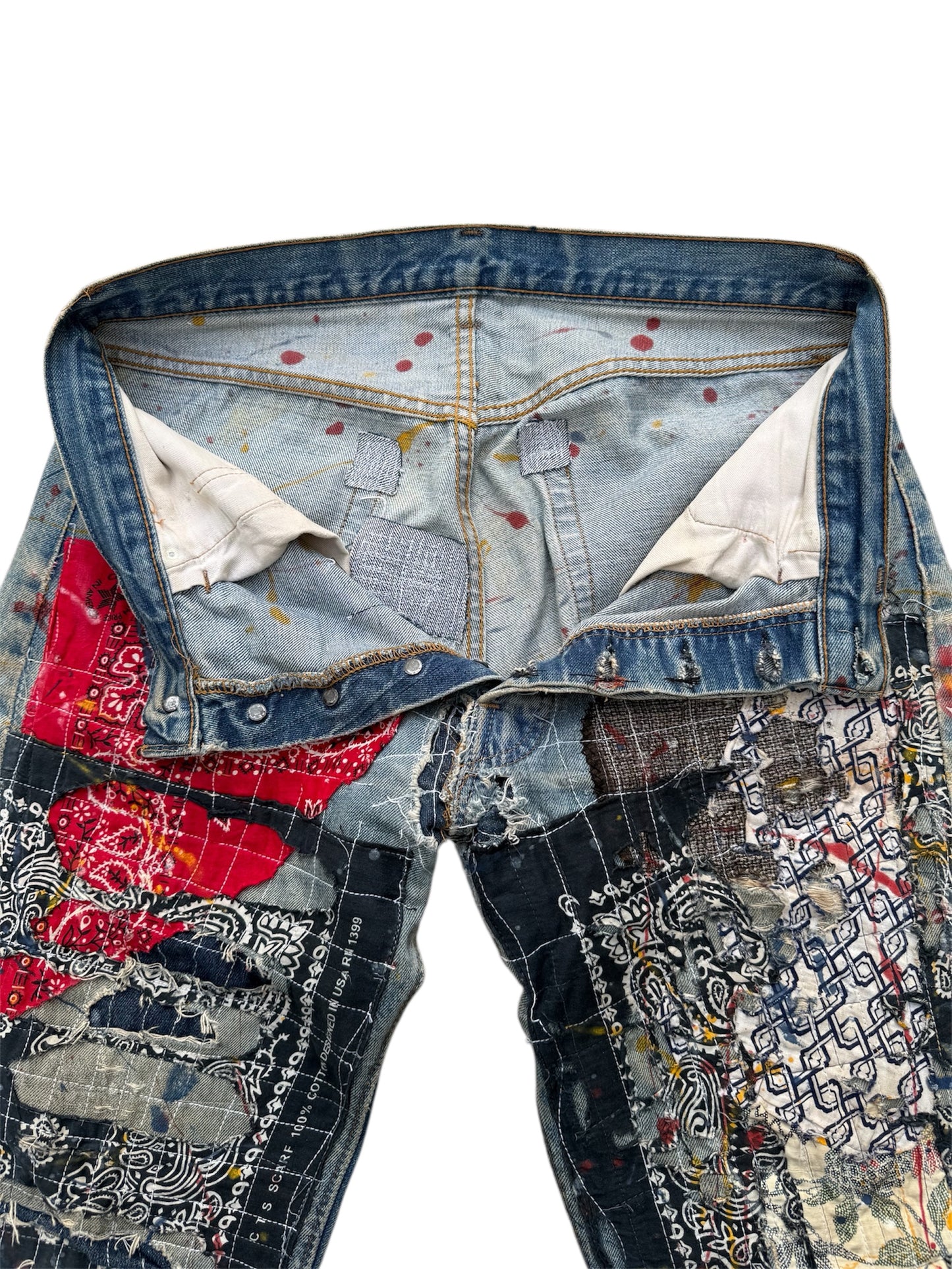 Vintage 1970s Levi’s 501 Boro Patchwork Denim