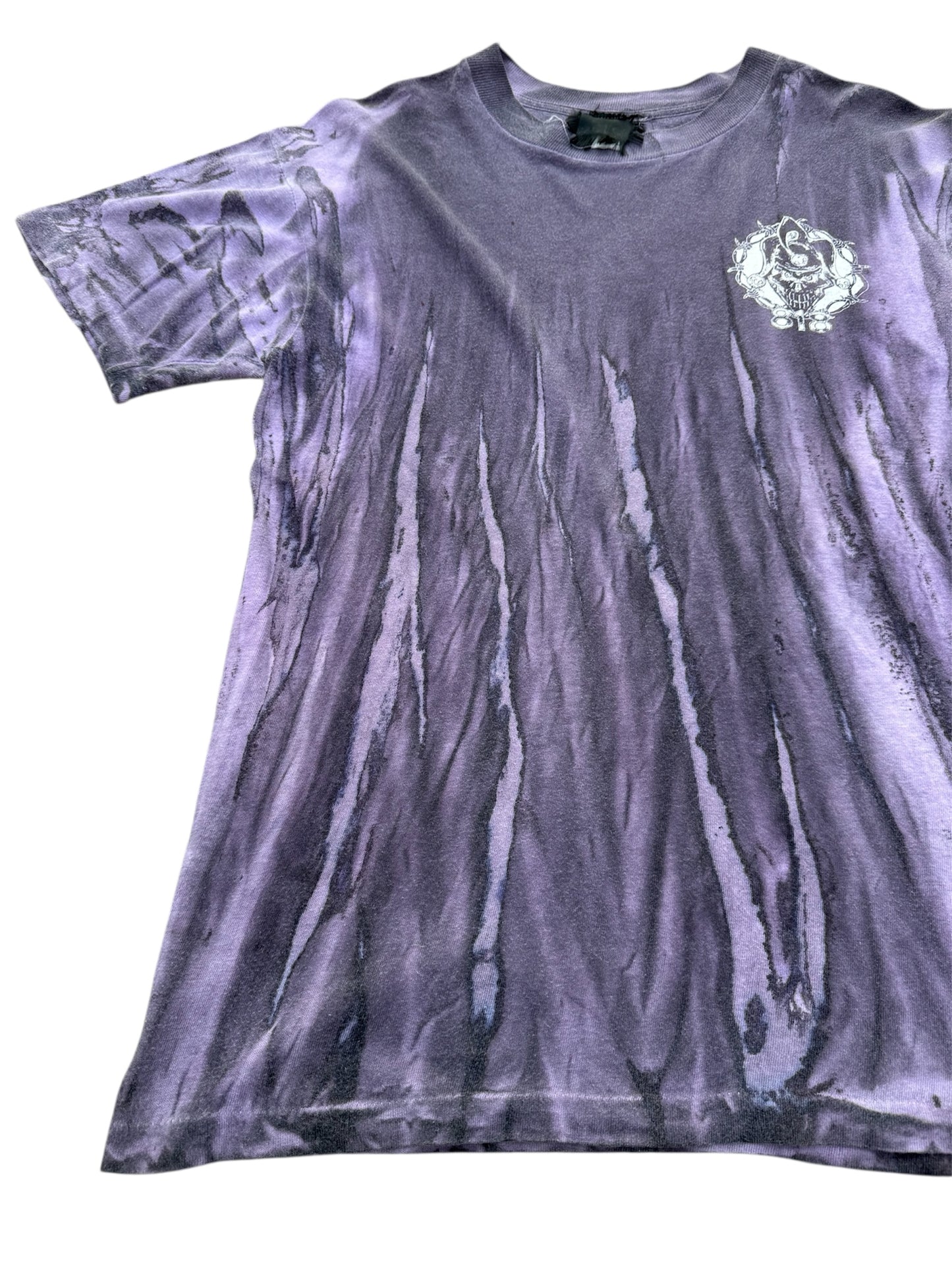 Vintage 1990s Barry A Horror Graphic T-Shirt Purple Tie Dye