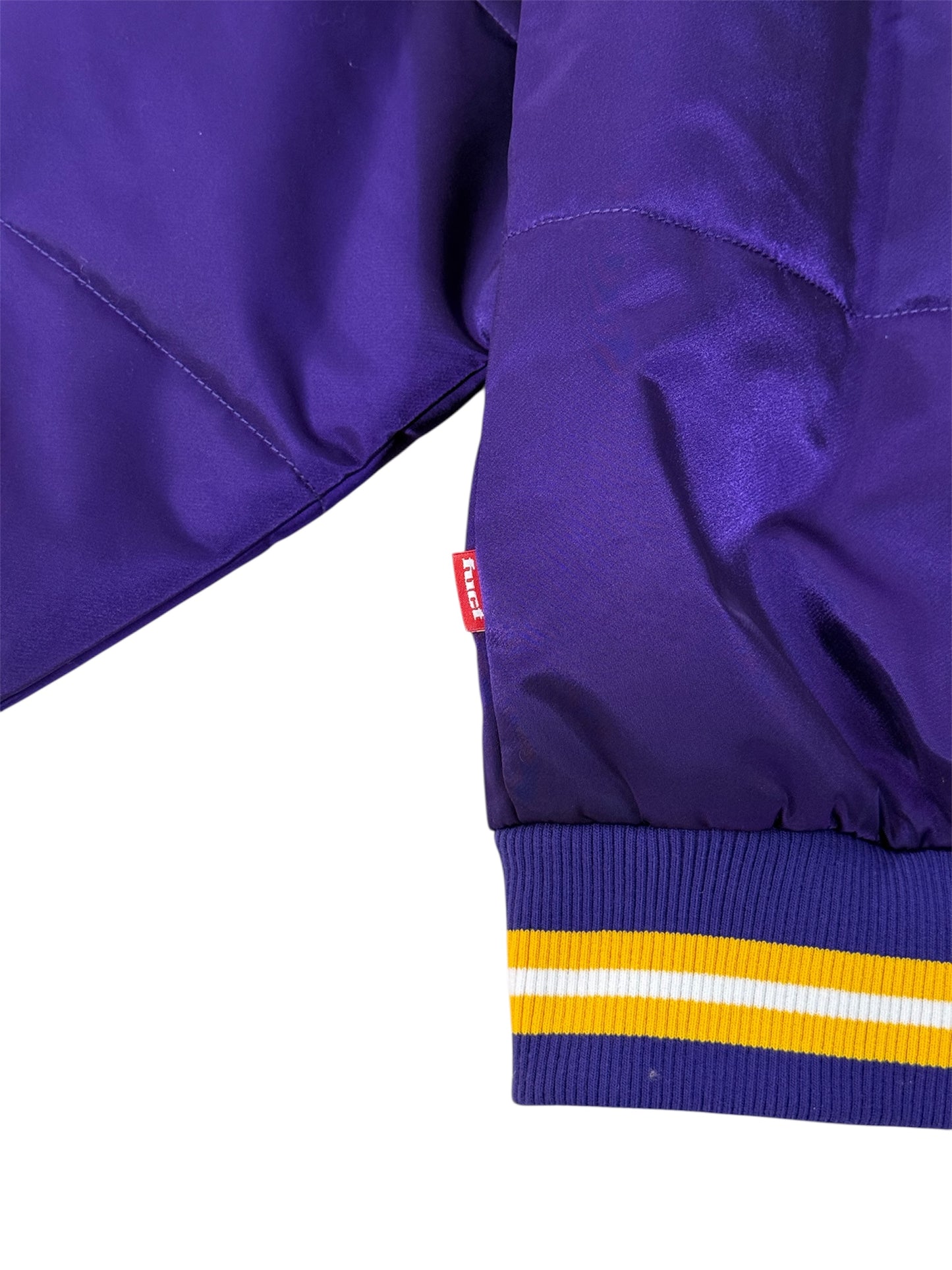 FUCT Nylon Varsity Jacket Purple Yellow