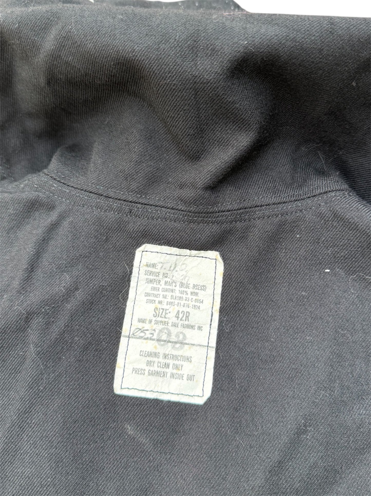 Vintage 1983 US Navy Dress Black Jumper