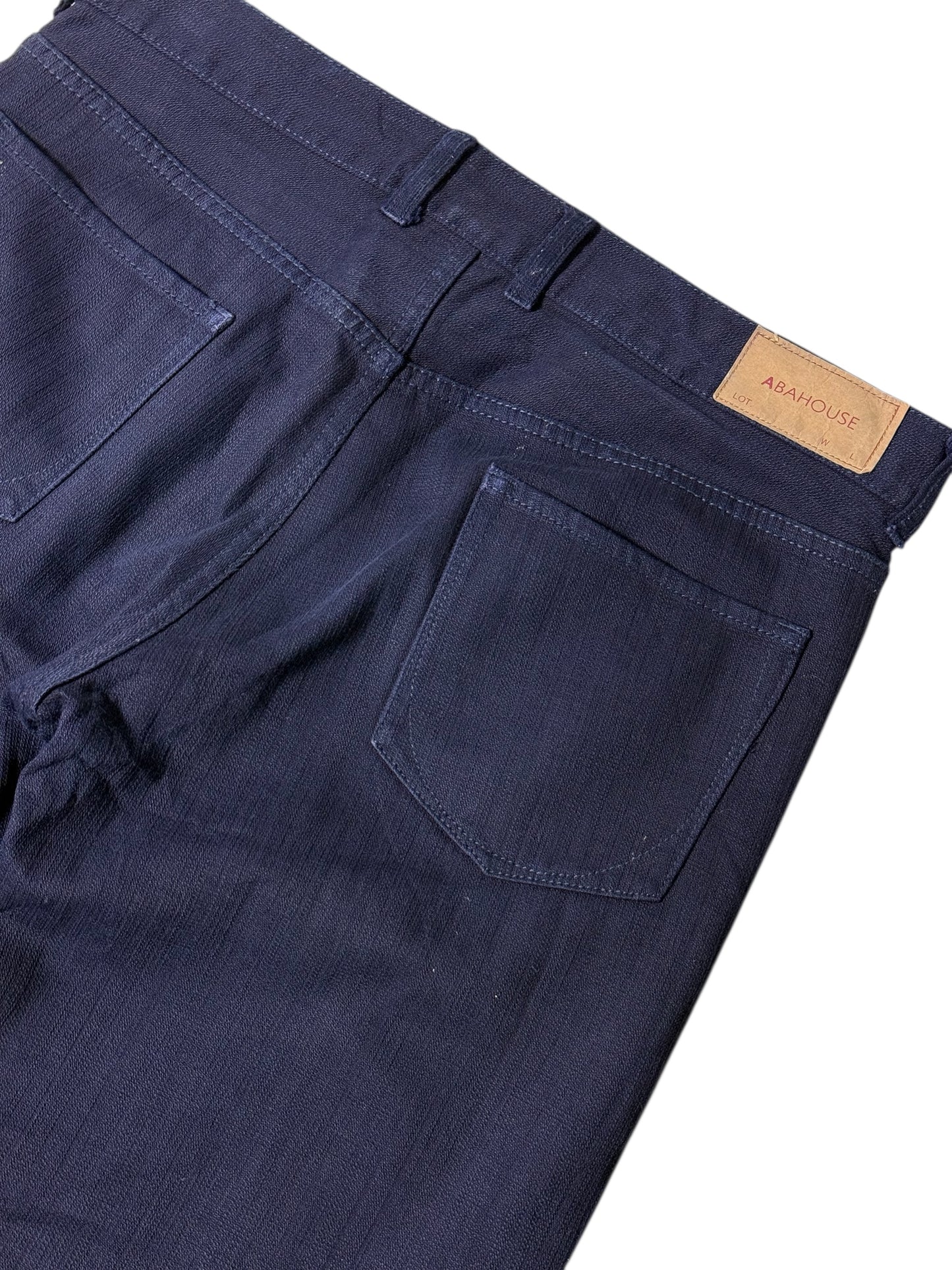 ABAHOUSE Japan Textured Cotton Twill Pants Straight Leg