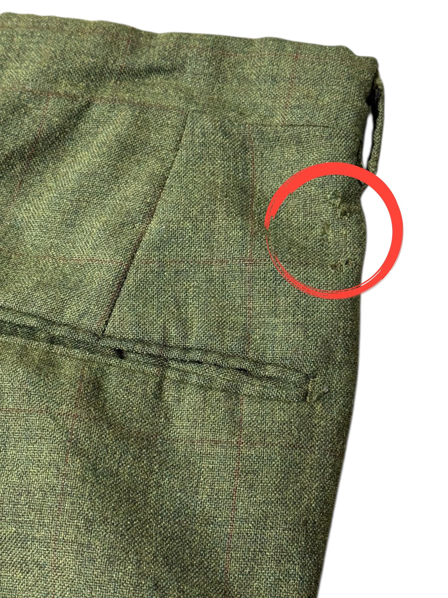 Vintage 1960s–70s Olive Wool-Blend Trousers Straight Leg