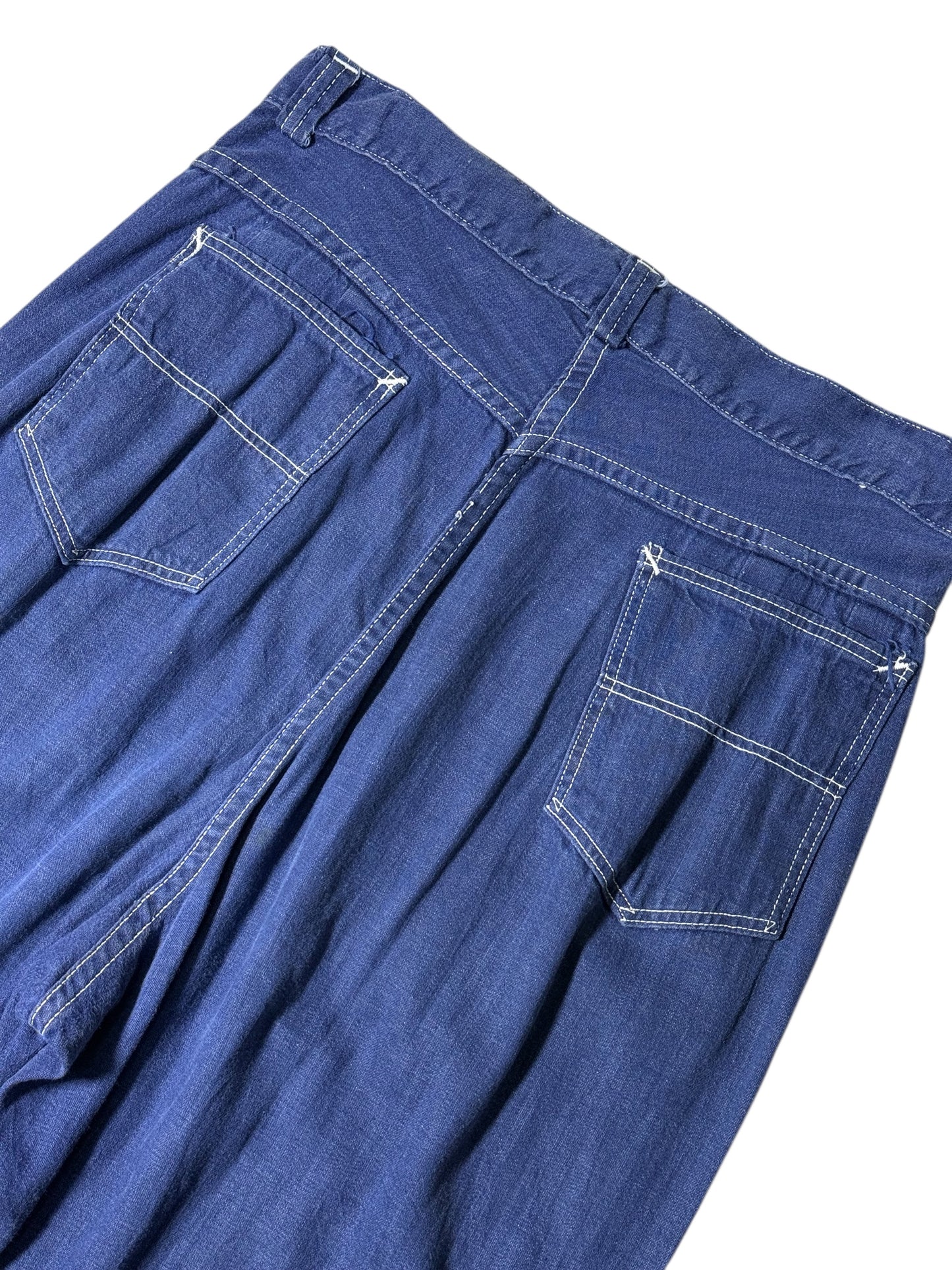 Vintage 1950s–60s Penneys Denim Pants High Rise Wide Straight Leg