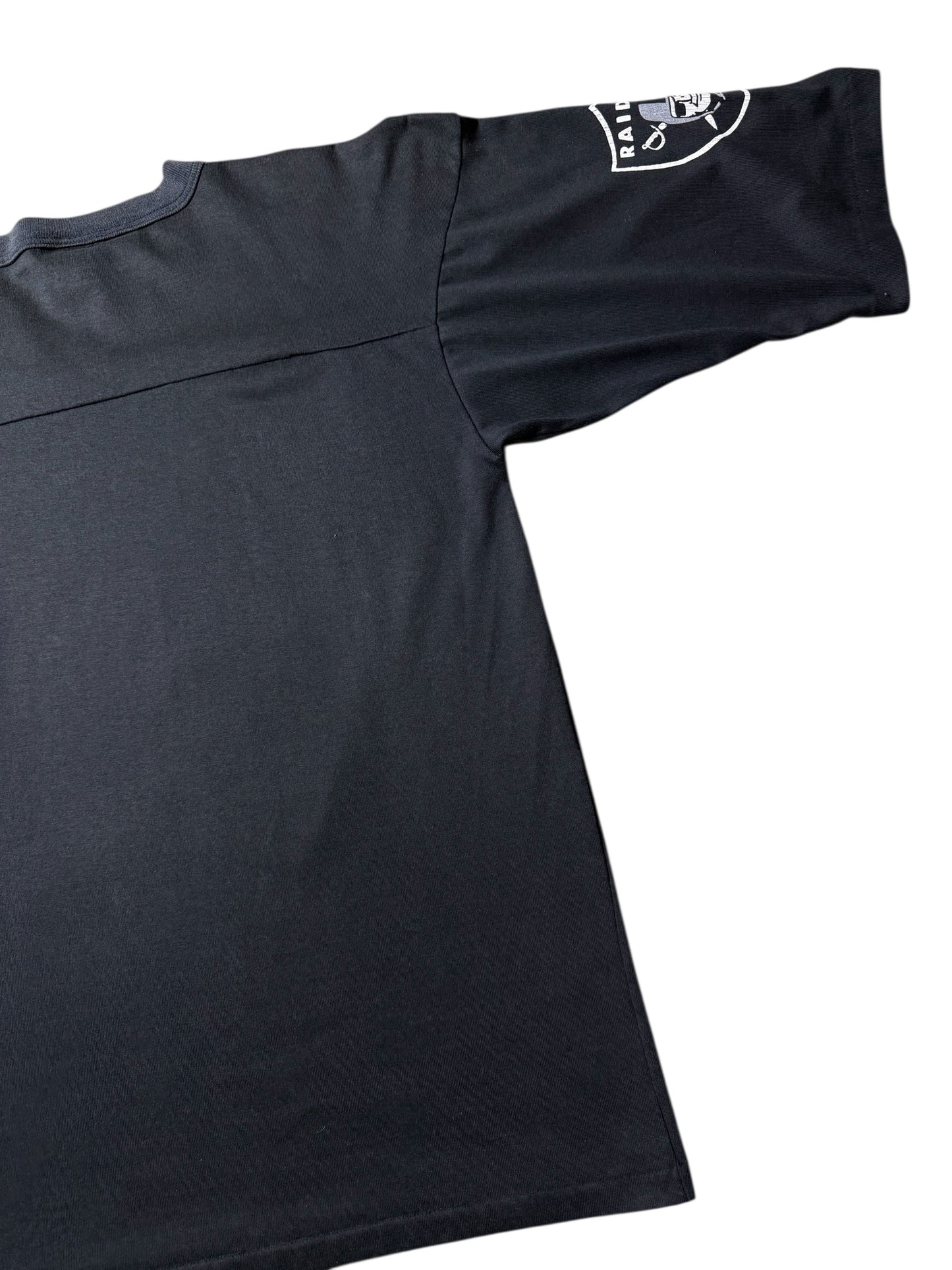 Vintage 90s Oakland Raiders V-Neck Football Tee Garan Inc Made in USA