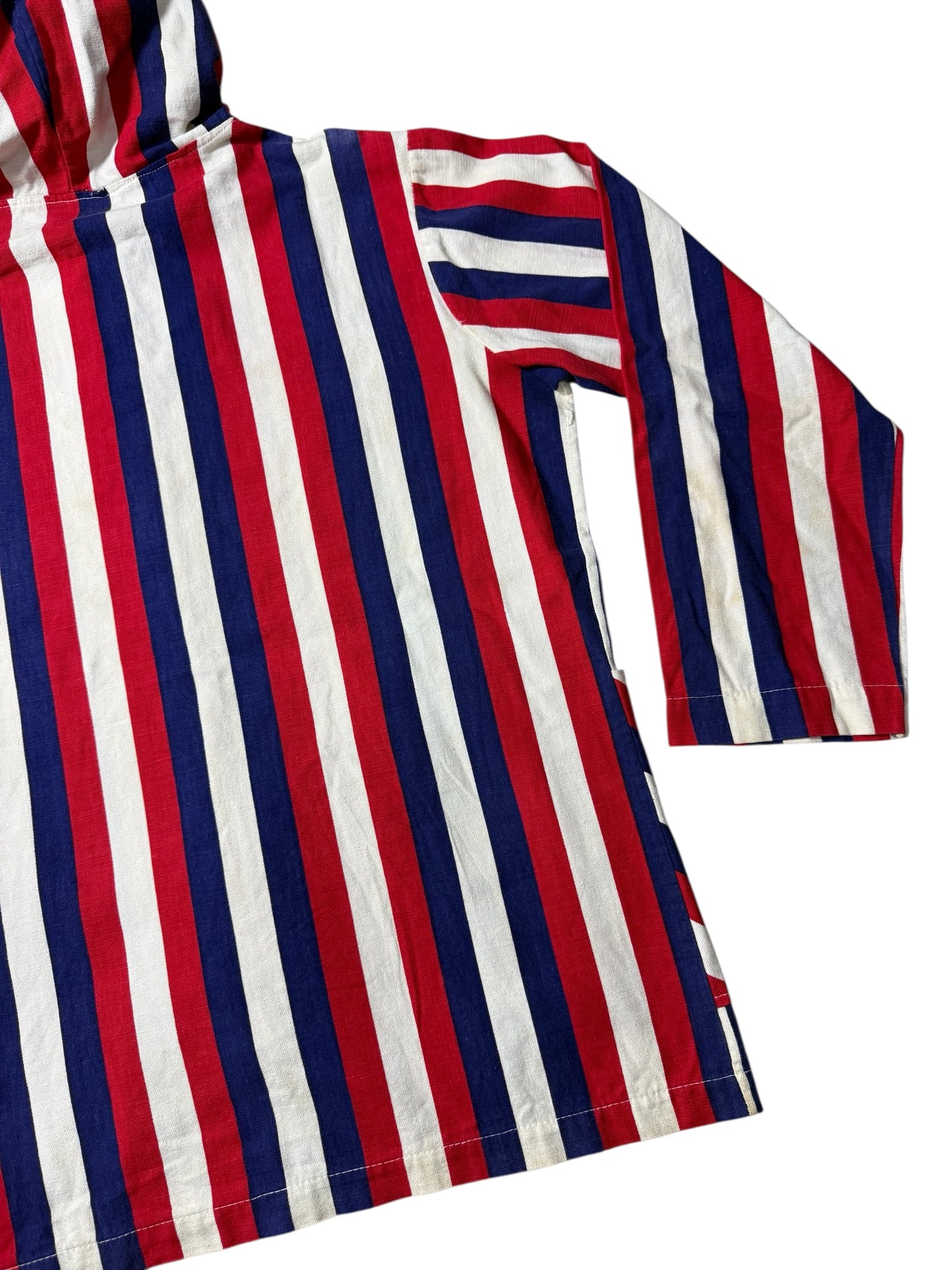 Vintage 1960s–70s Striped Hooded Zip Jacket