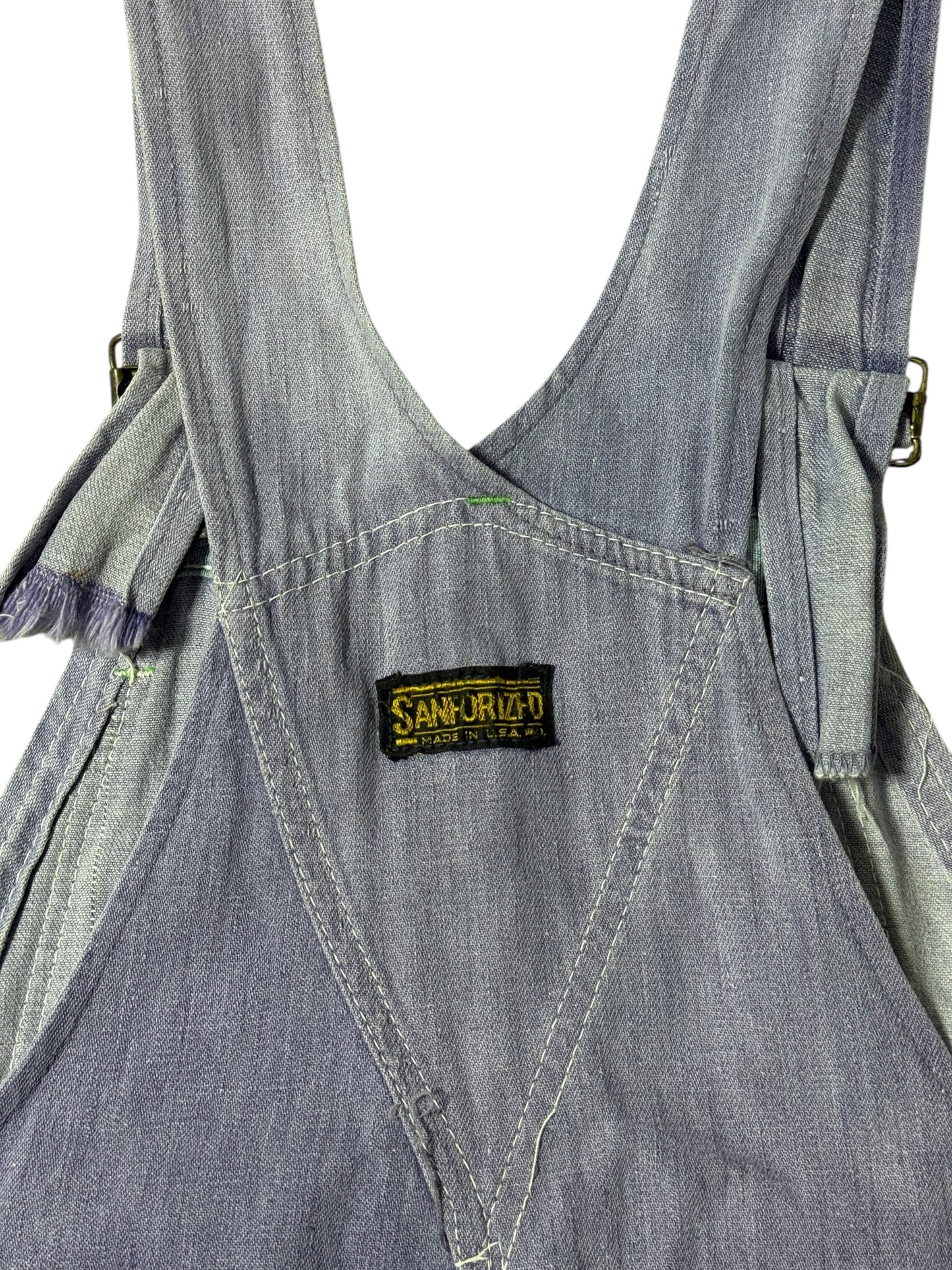 Vintage 1950s–Early 1960s Sanforized Workwear Denim Overalls Made in USA